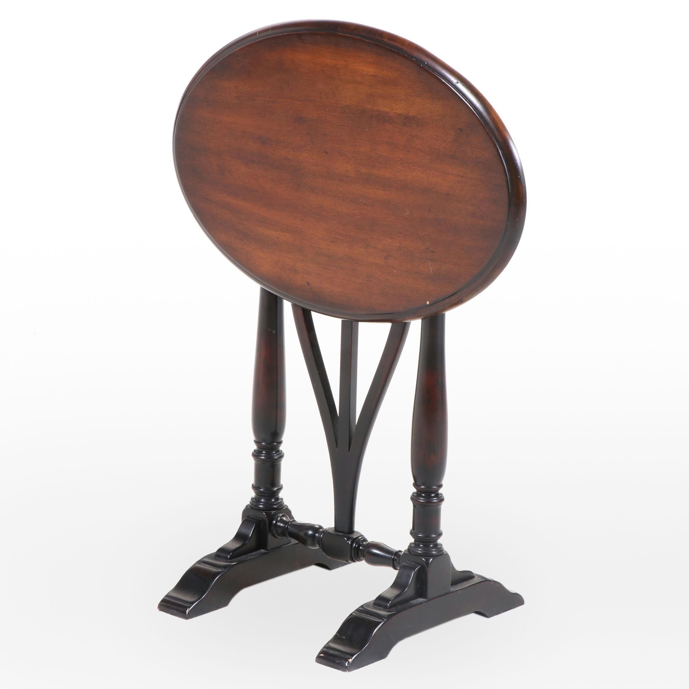 French Provincial Style Hardwood Tilt-Top Side Table