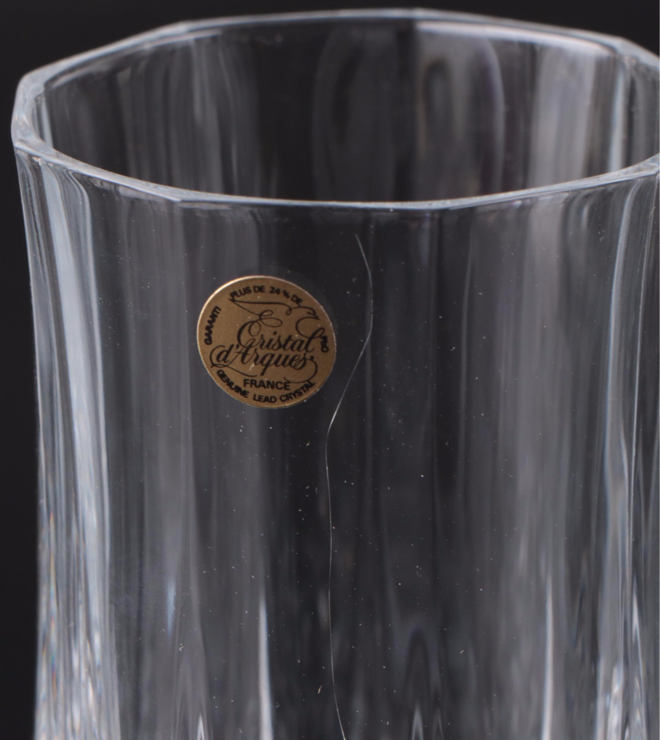 Cristal d'Arques "Longchamp" Crystal Champagne Flutes and Iced Tea Glasses