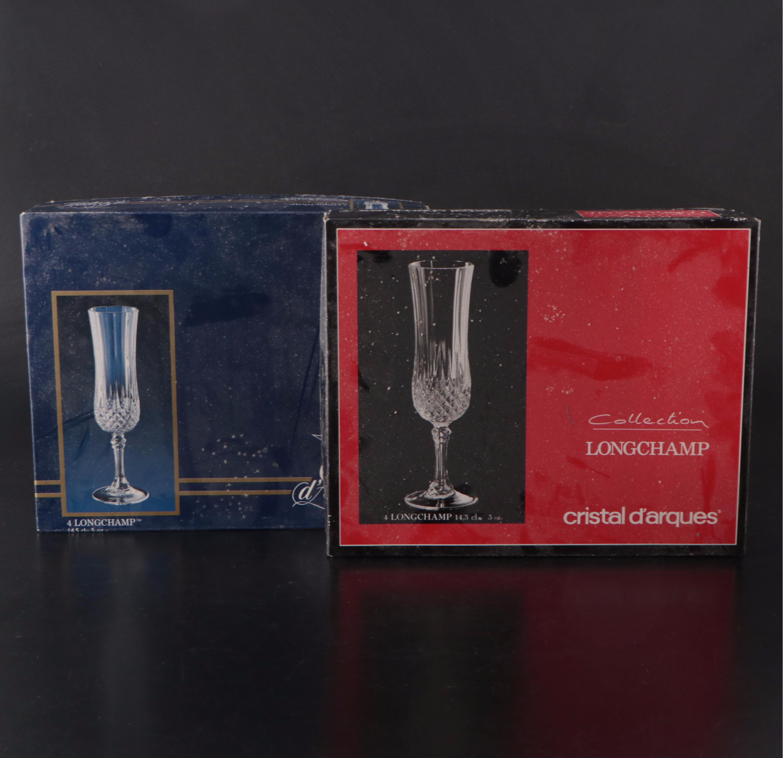 Cristal d'Arques "Longchamp" Crystal Champagne Flutes and Iced Tea Glasses