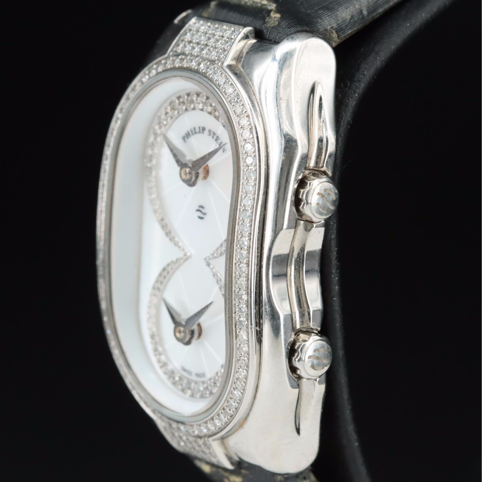 Philip Stein Mother-of-Pearl Diamond Dial and Bezel Watch