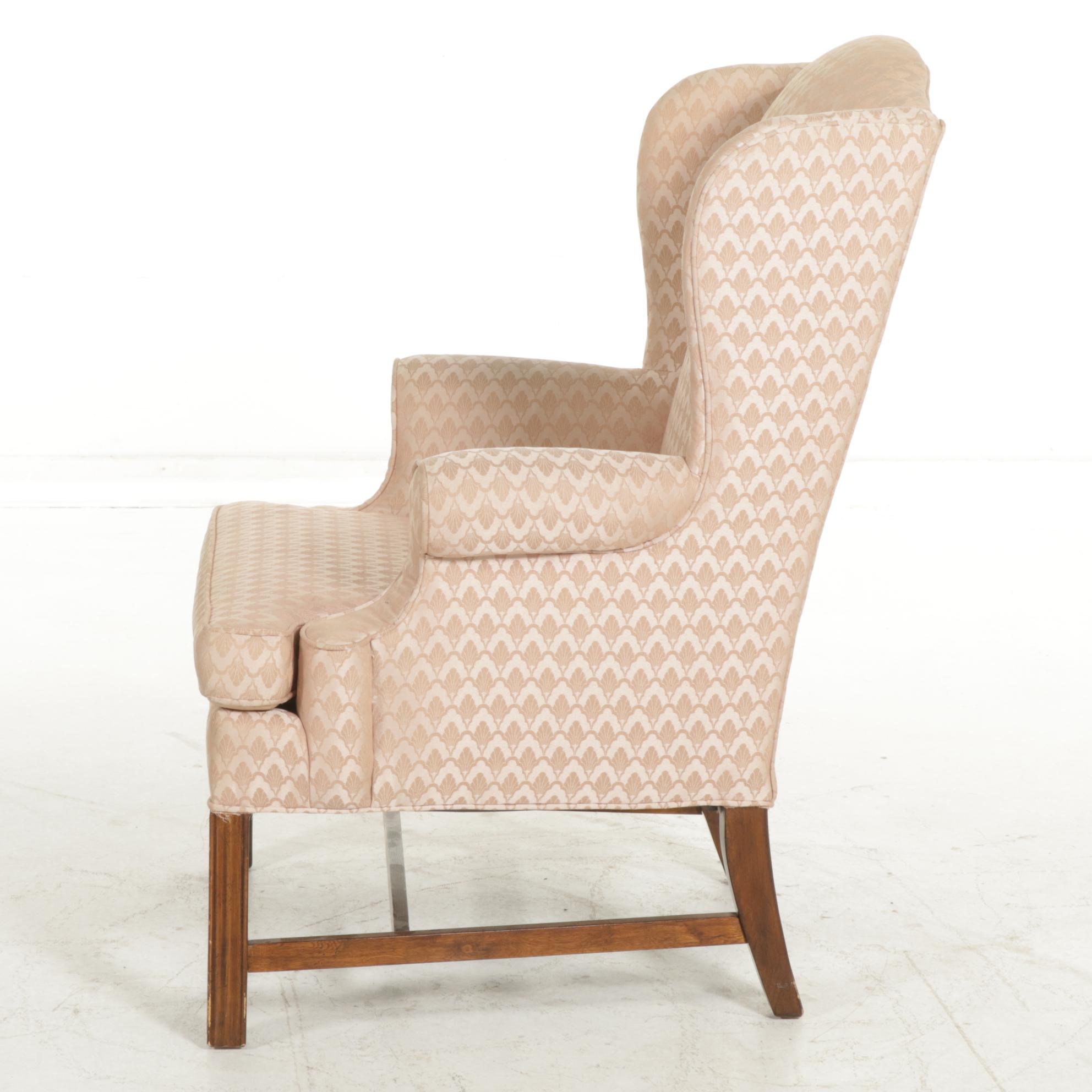 Bernhardt Furniture Chippendale Style Wing Back Armchair, Late 20th Century
