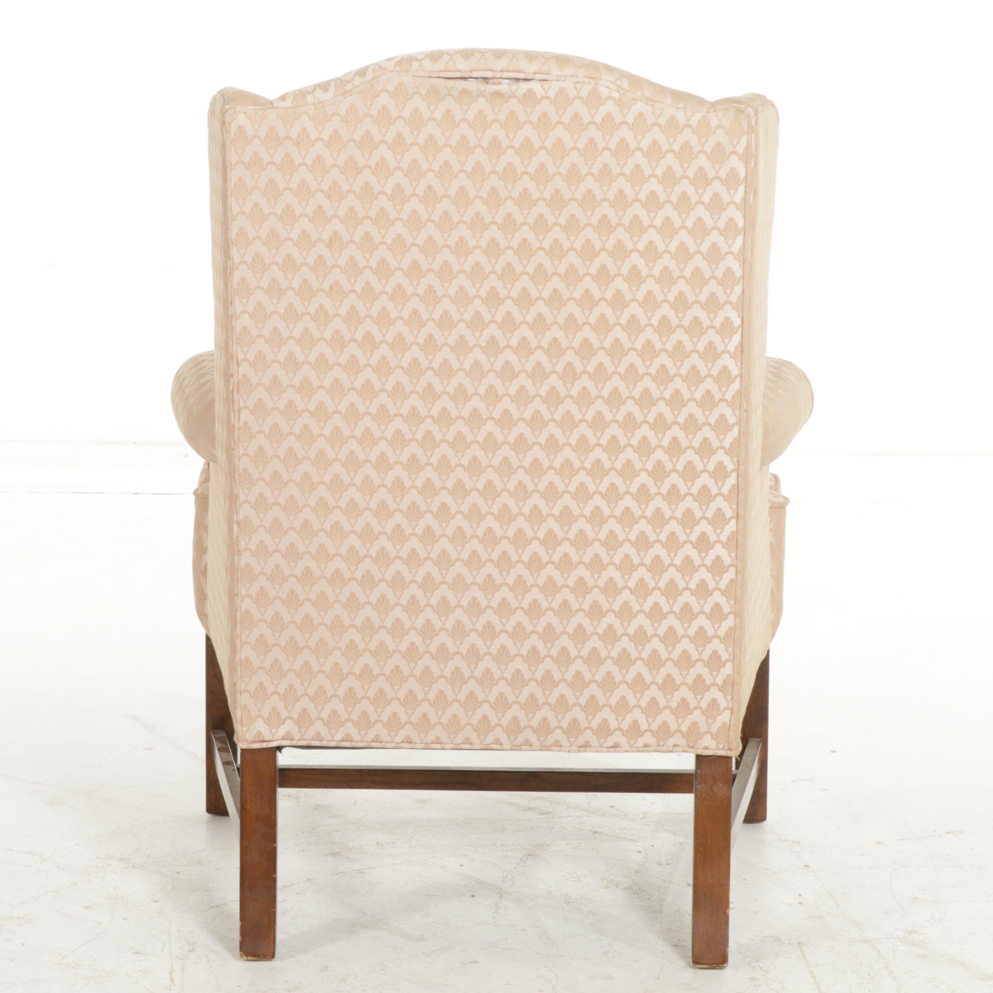 Bernhardt Furniture Chippendale Style Wing Back Armchair, Late 20th Century