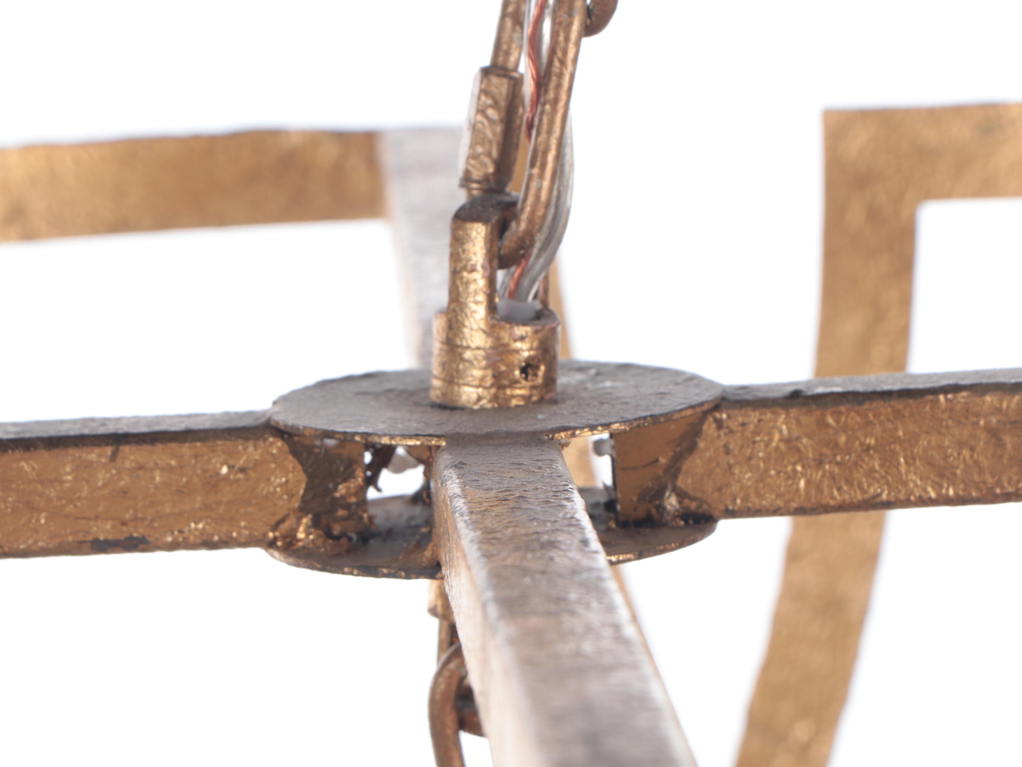 Horchow Camelia Laser Cut Gilt Metal Drum Pendant Light, 21st Century