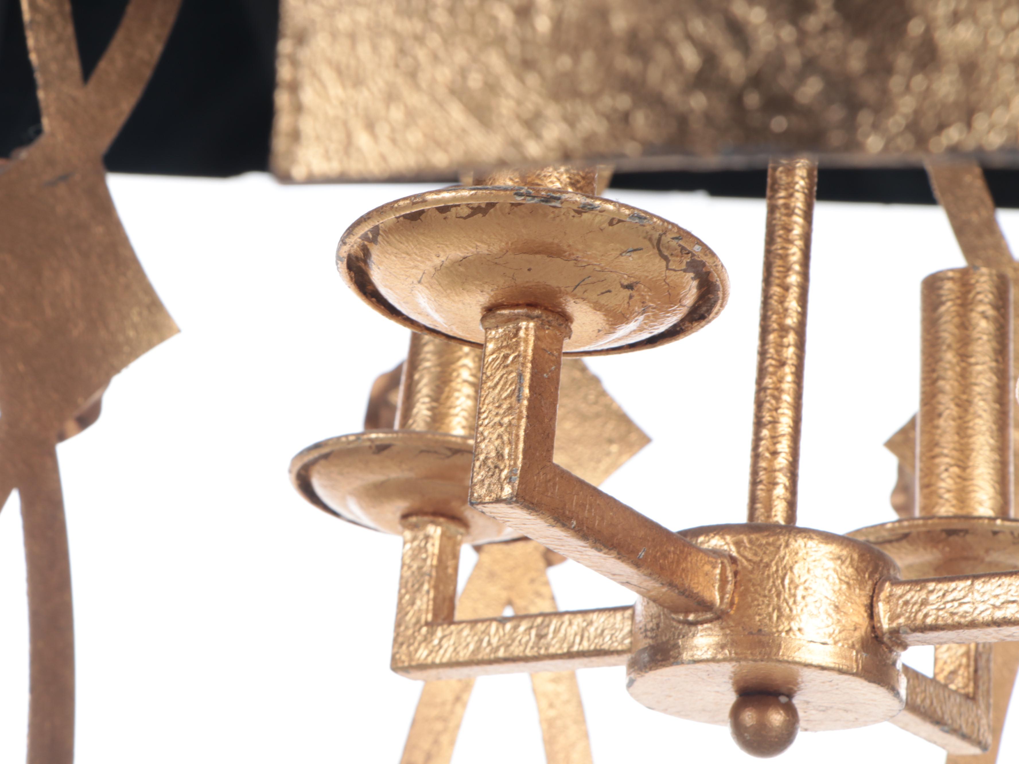 Horchow Camelia Laser Cut Gilt Metal Drum Pendant Light, 21st Century