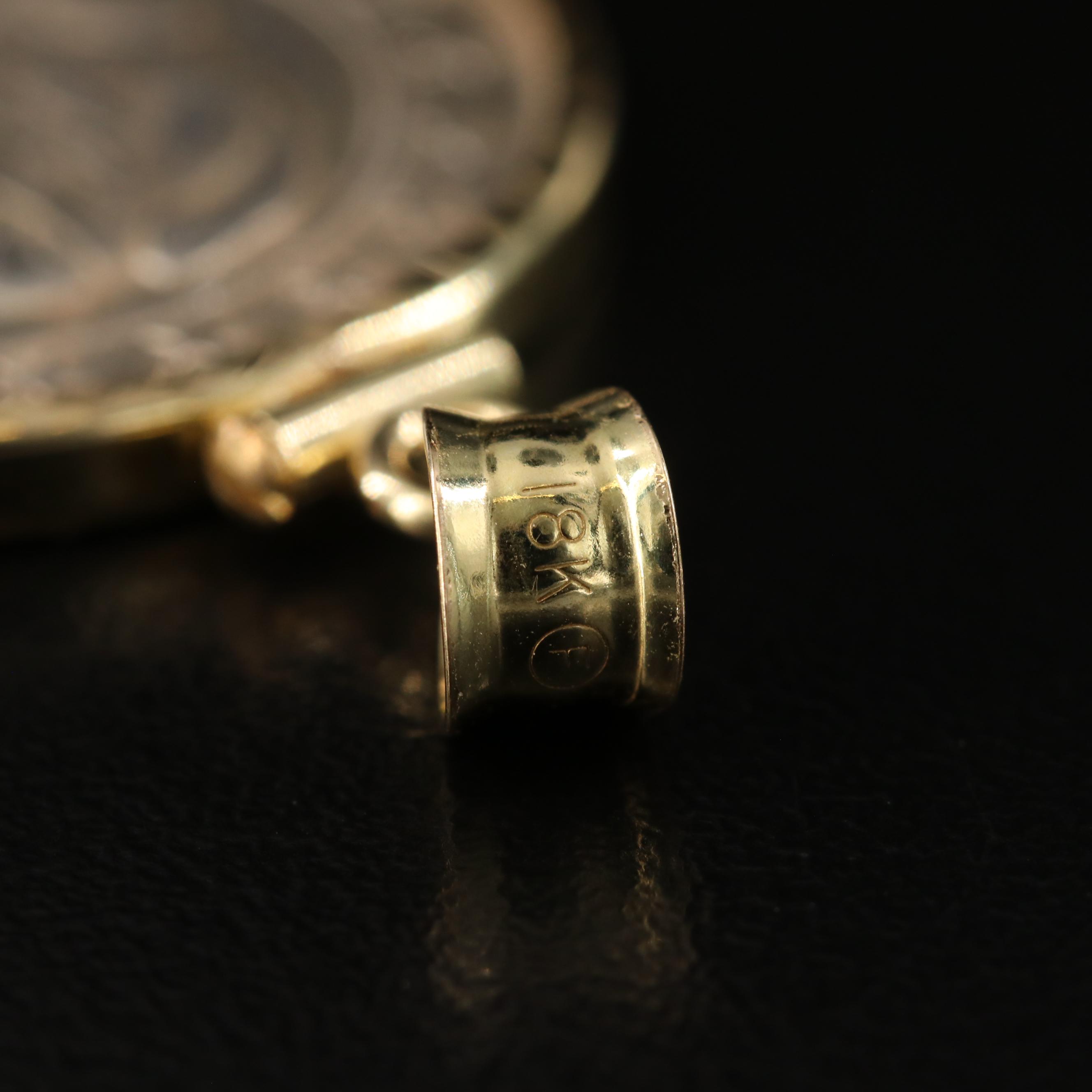 18K Pendant with 1924 Brazil 2000-Reis Silver Coin