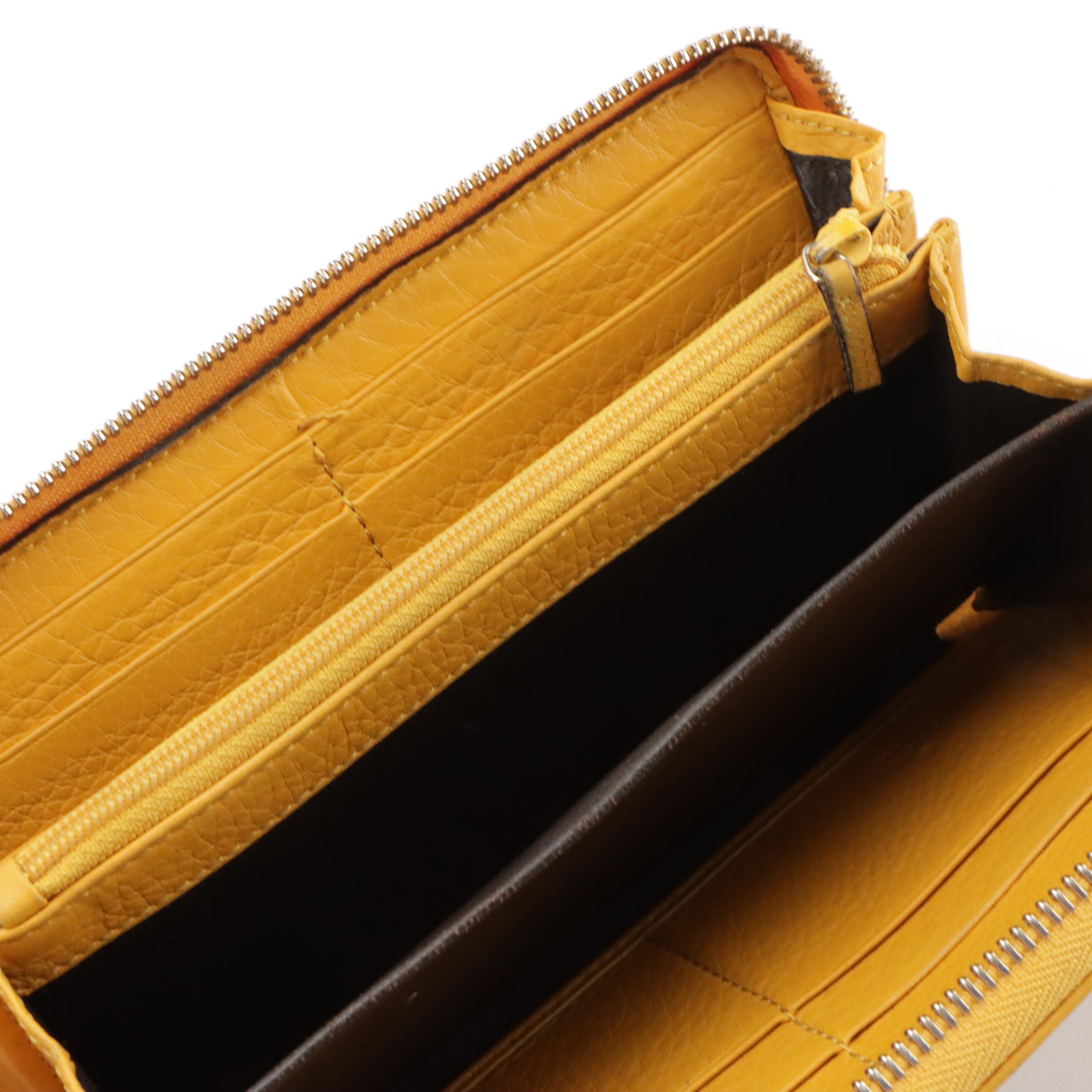 Gucci Bamboo Tassel Zip Around Wallet in GG Canvas with Leather Trim and Box