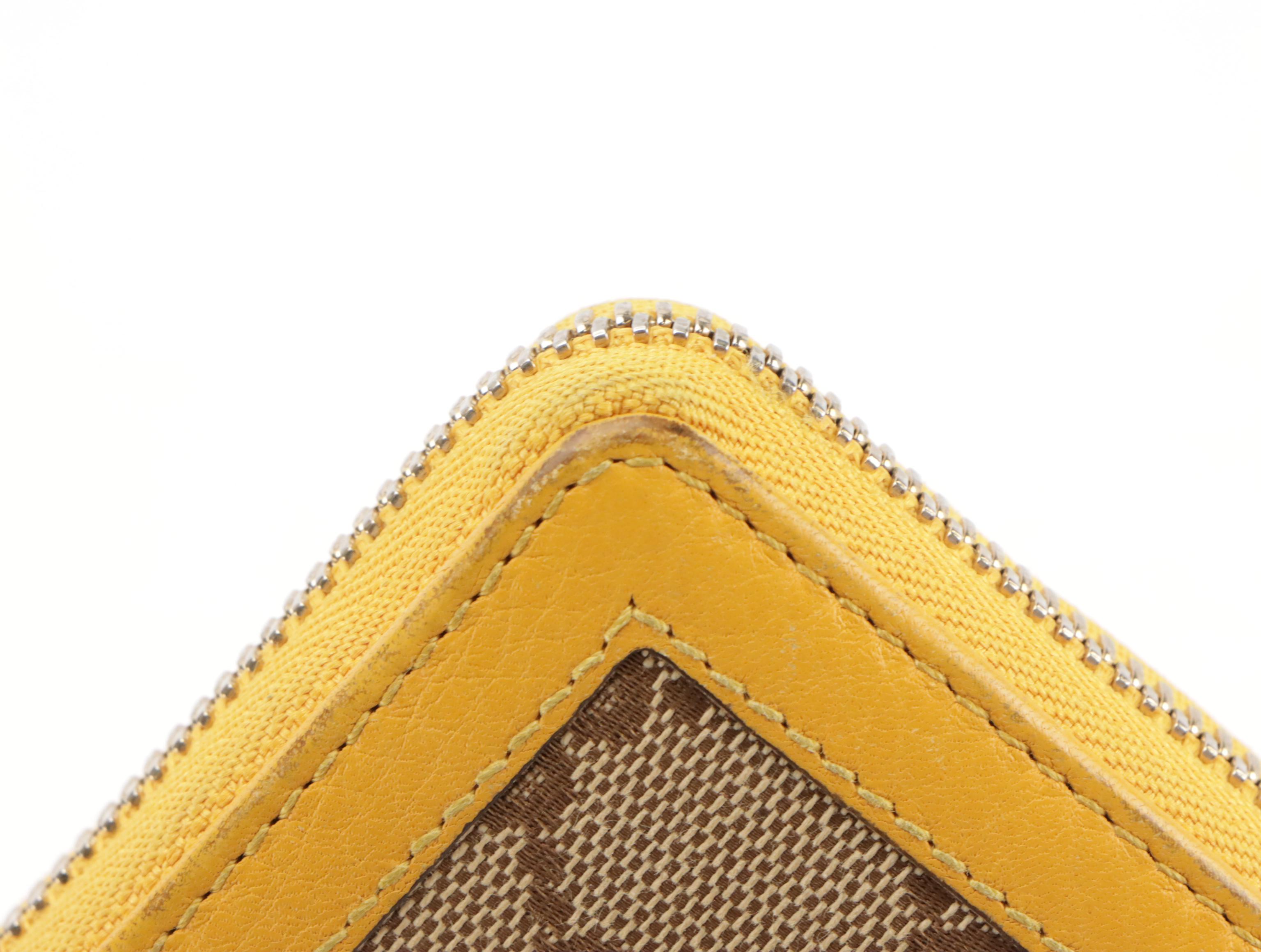 Gucci Bamboo Tassel Zip Around Wallet in GG Canvas with Leather Trim and Box