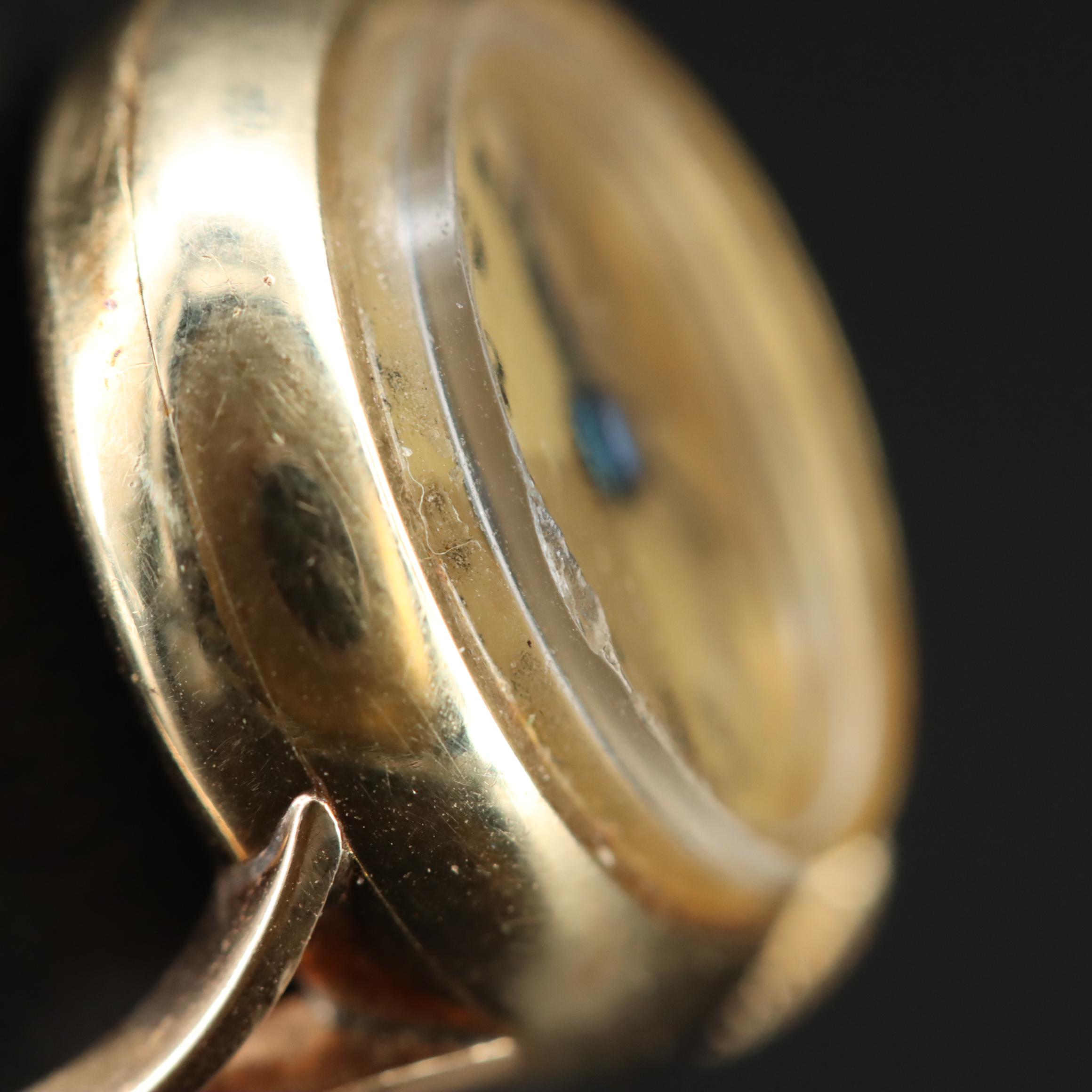 14K Bucherer Vintage Stem Wind Ring Watch