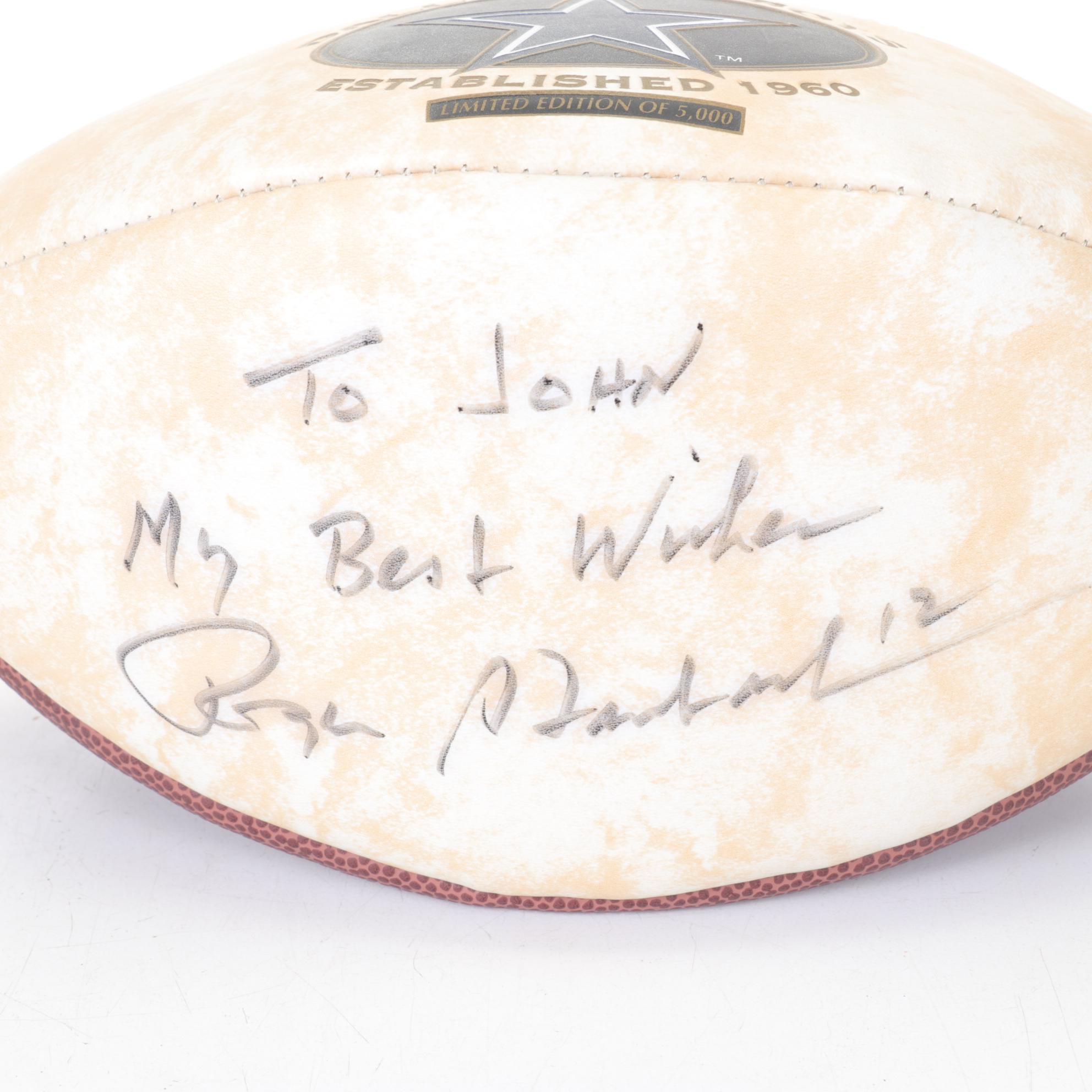 Dallas Cowboys Limited Edition Football Signed by Roger Staubach