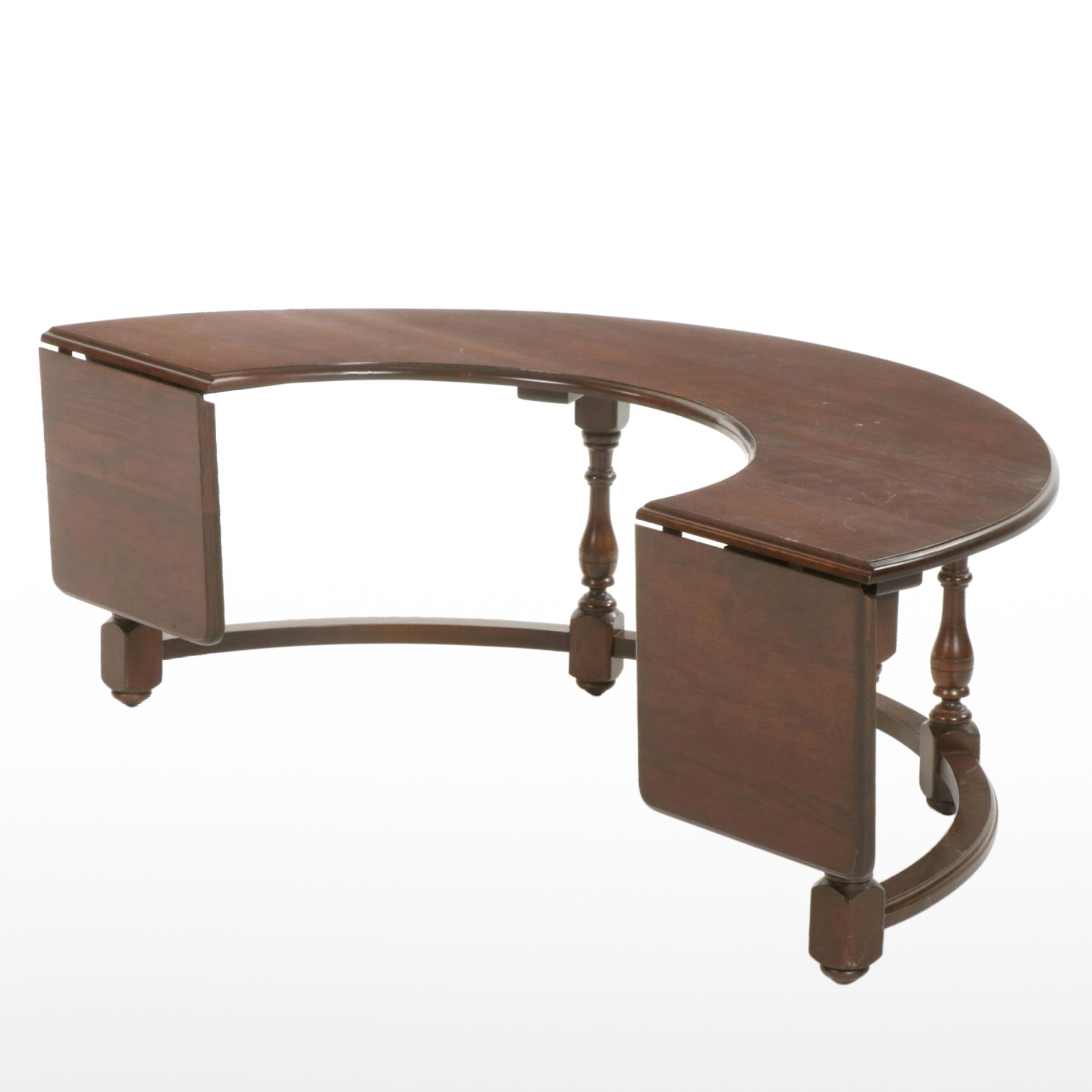 Harden Furniture Cherry Half-Moon Drop Leaf Coffee Table, Late 20th Century