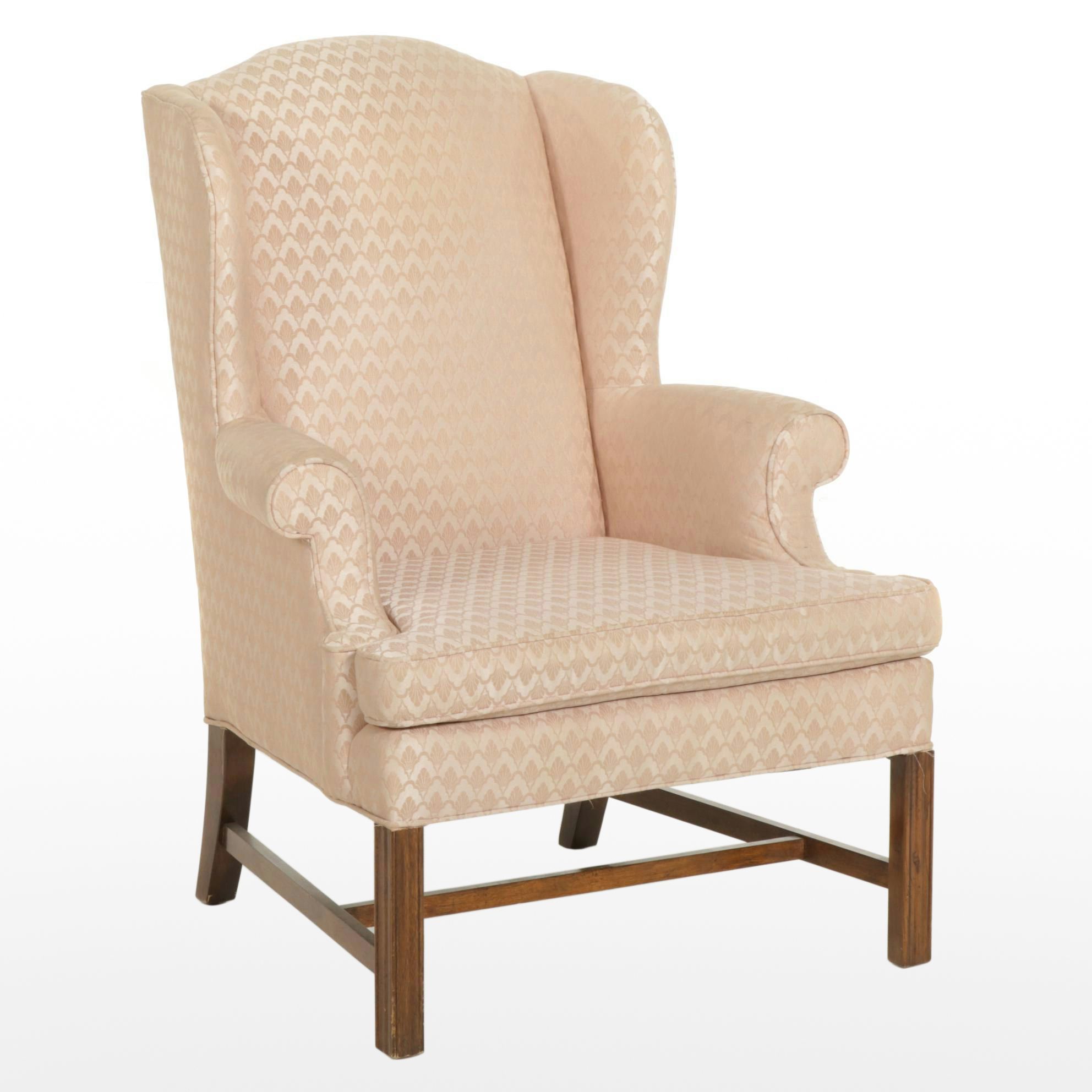 Bernhardt Furniture Chippendale Style Wing Back Armchair, Late 20th Century