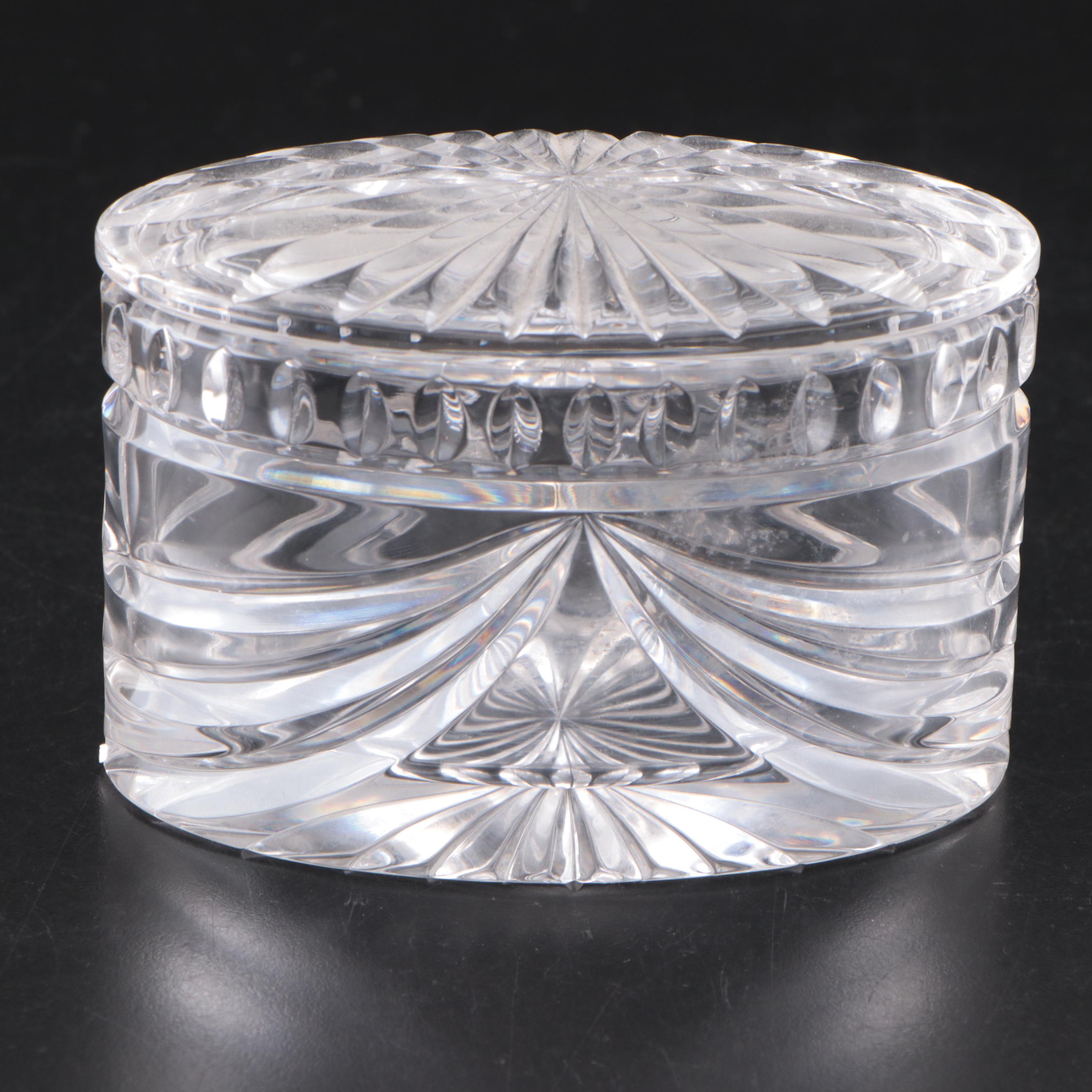 Waterford "Overture" Crystal Open Sugars and Oval Box