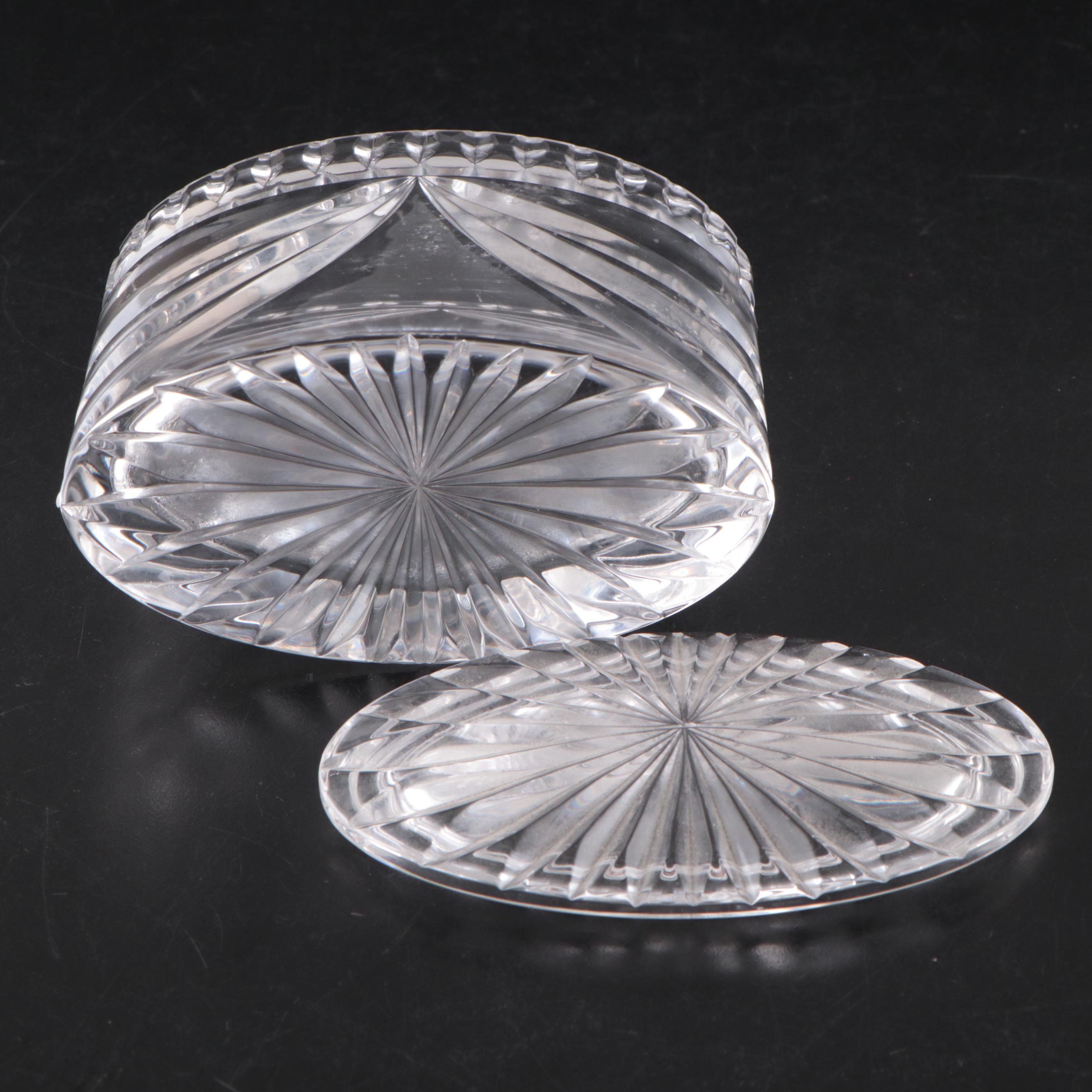 Waterford "Overture" Crystal Open Sugars and Oval Box