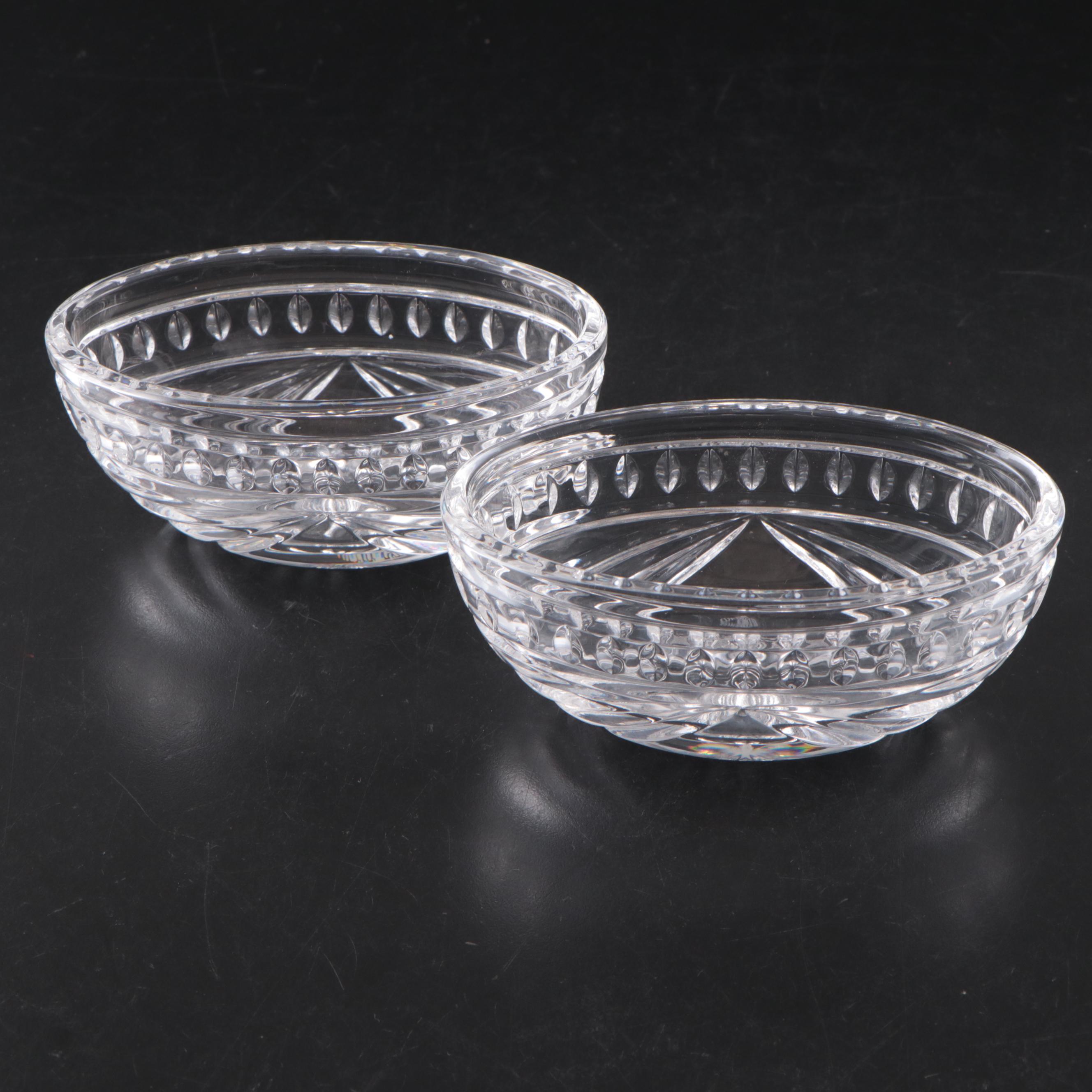 Waterford "Overture" Crystal Open Sugars and Oval Box
