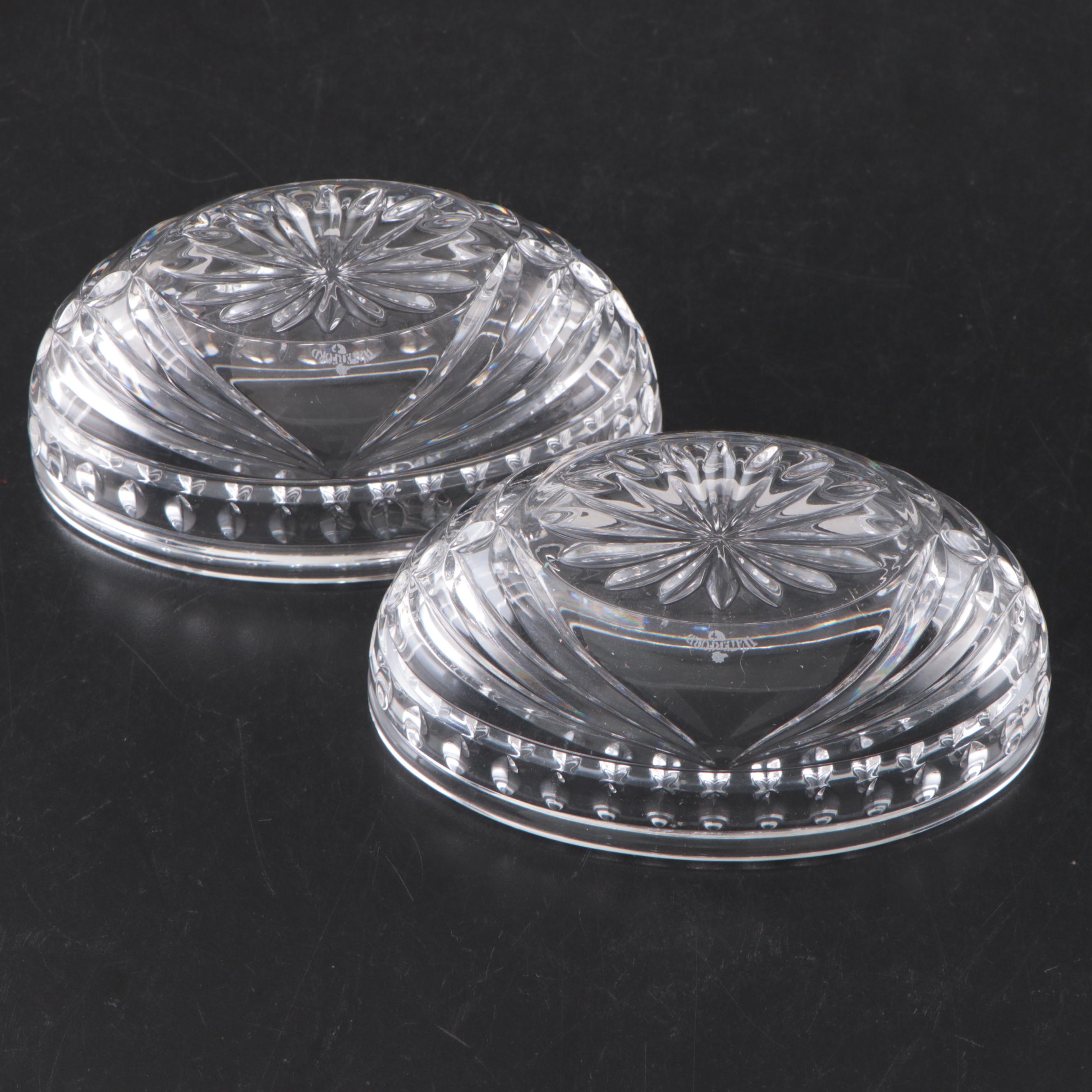 Waterford "Overture" Crystal Open Sugars and Oval Box