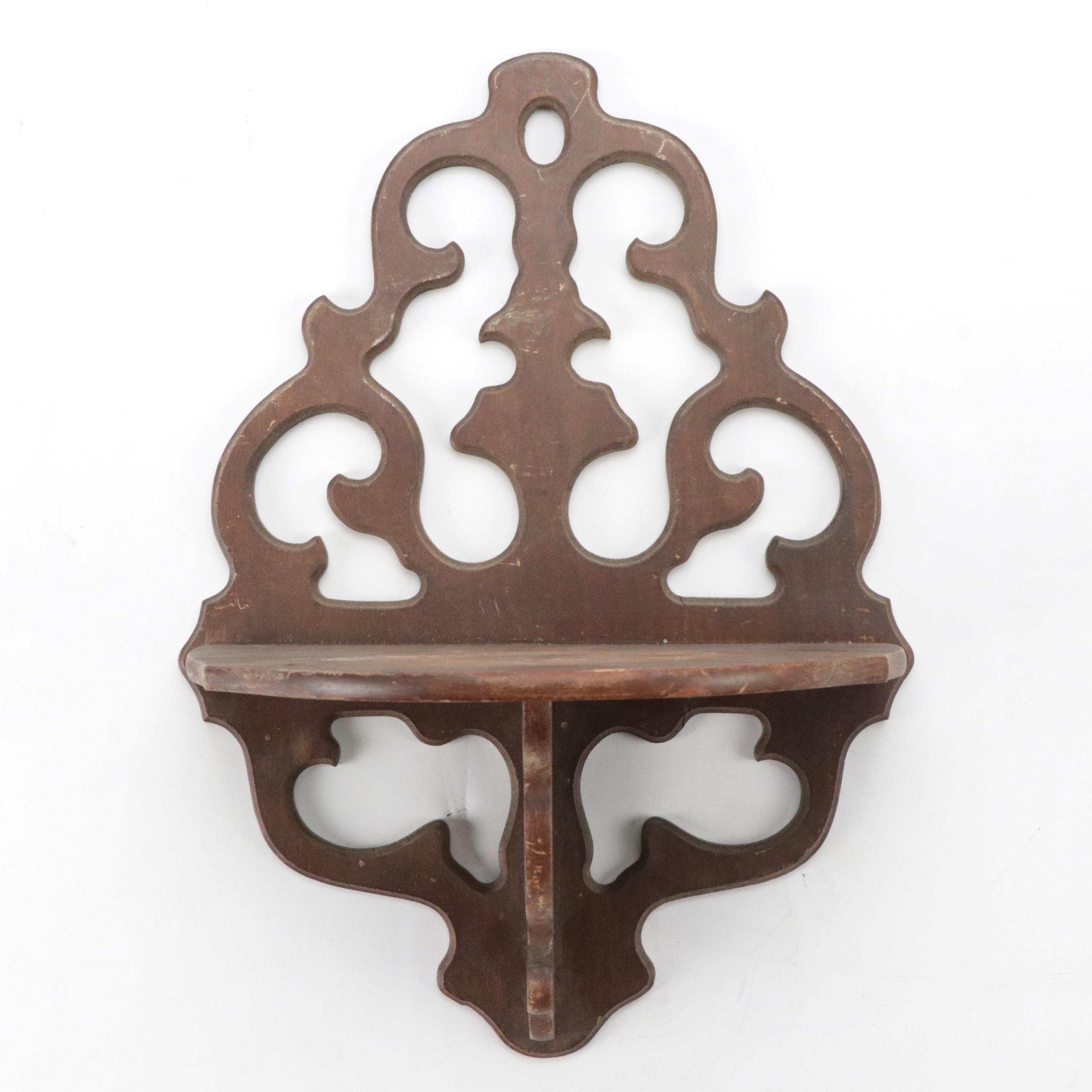 Butler Openwork Wooden Wall Shelves, Mid to Late 20th Century