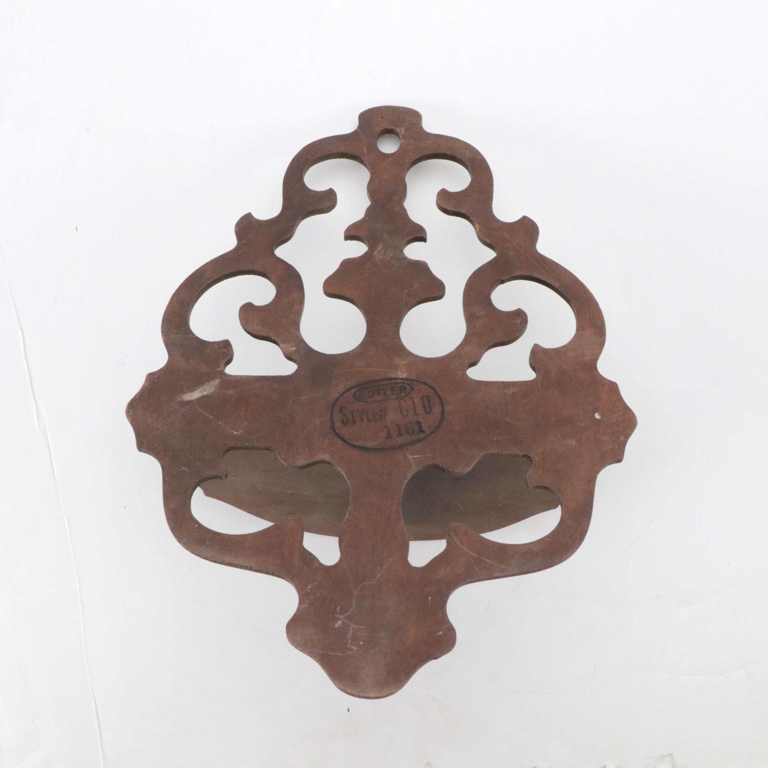 Butler Openwork Wooden Wall Shelves, Mid to Late 20th Century