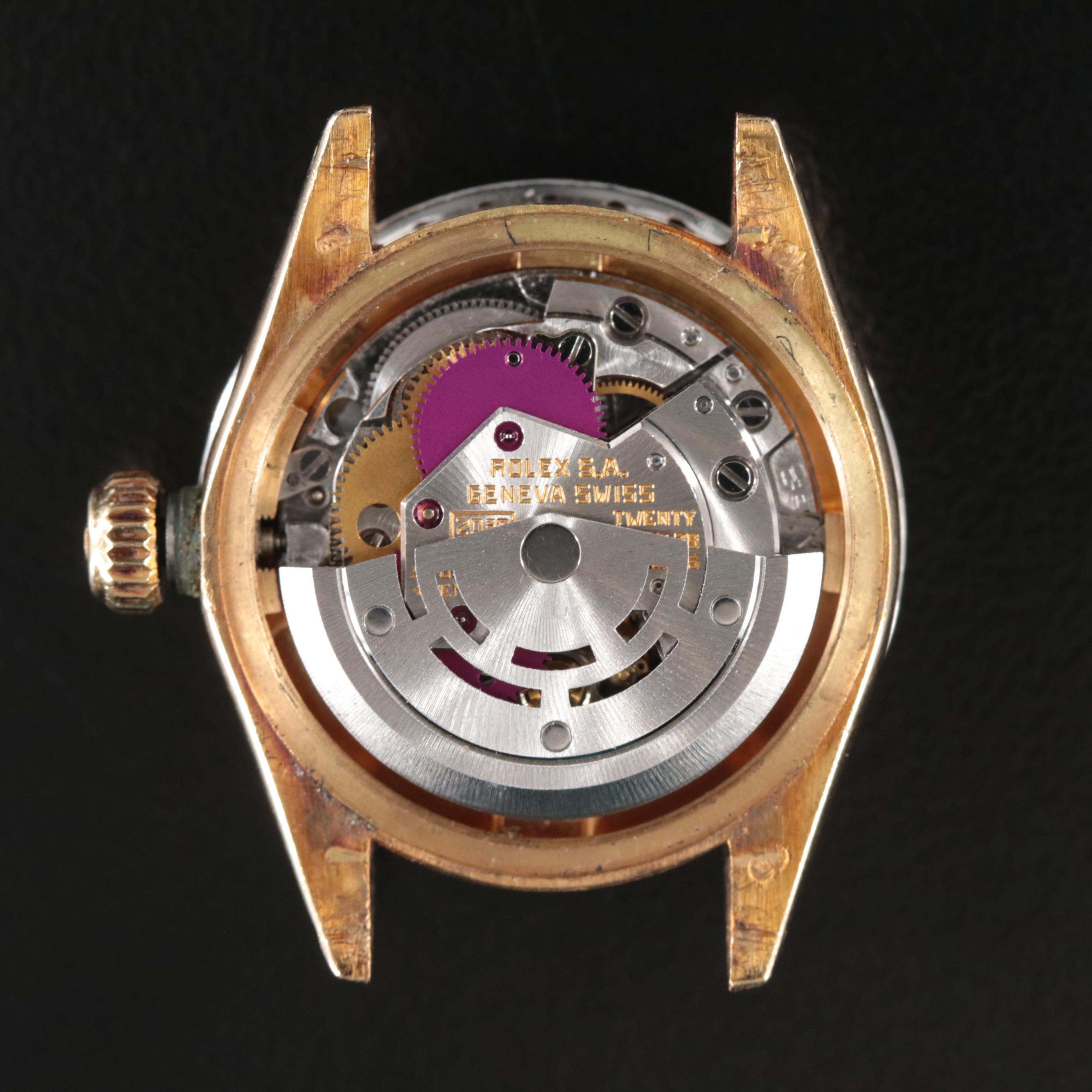 Rolex Datejust 6916 Custom Diamond Set 18K Gold Watch