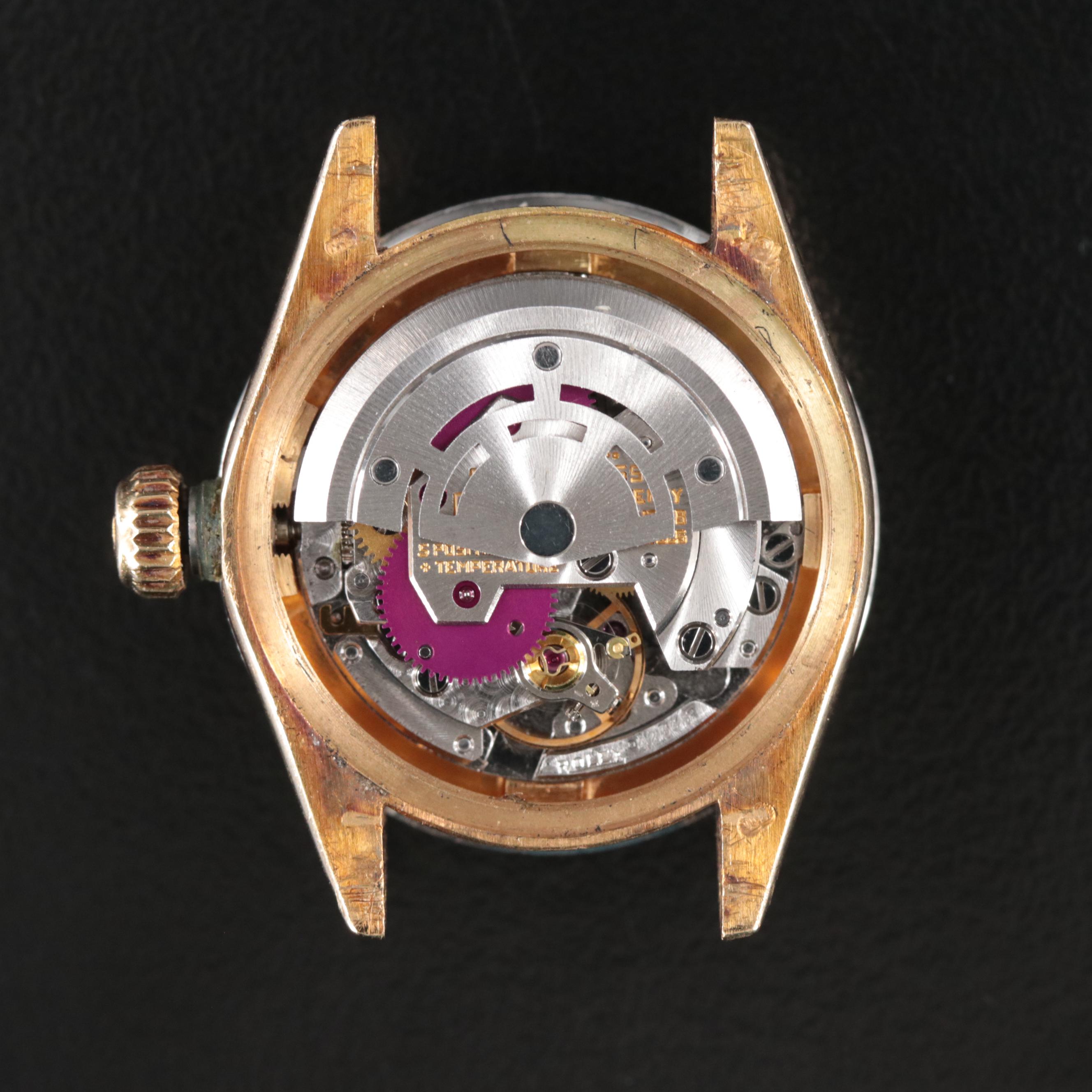 Rolex Datejust 6916 Custom Diamond Set 18K Gold Watch