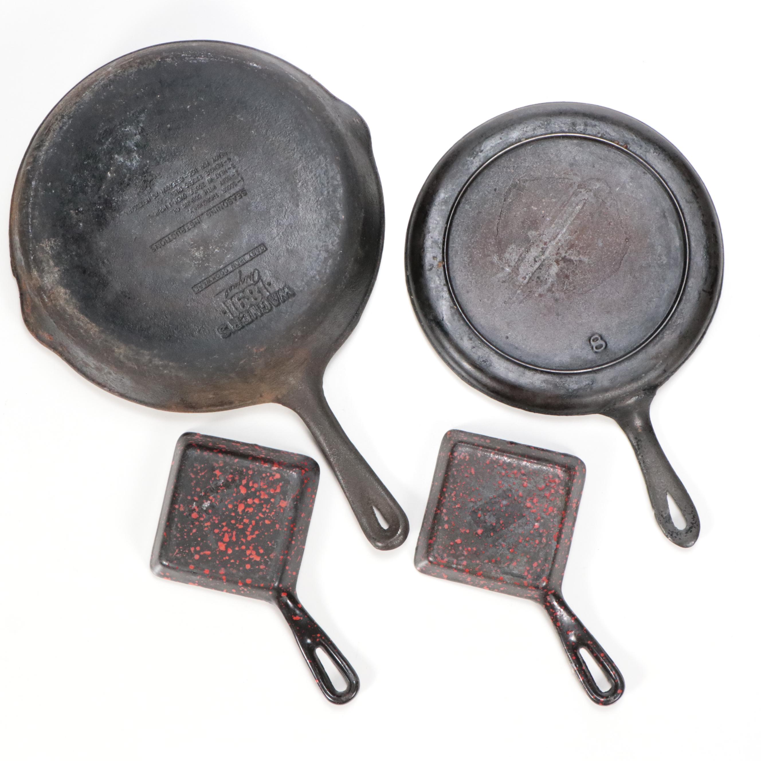 Wagner Ware Cast Iron Skillet, Square Egg Skillets, and More