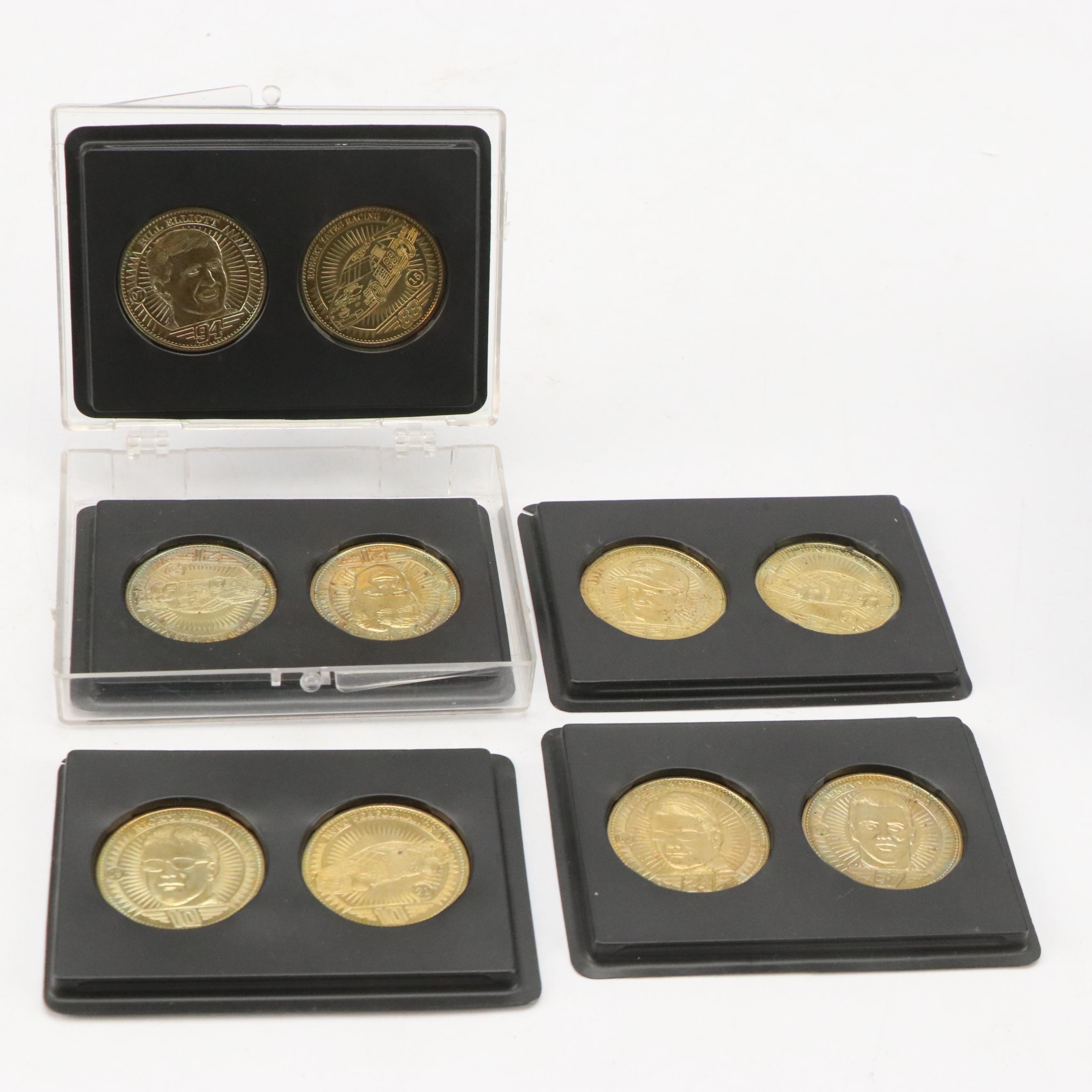 Pinnacle Mint NASCAR Drivers Collectible Coins with Pogs and Pocket Watch