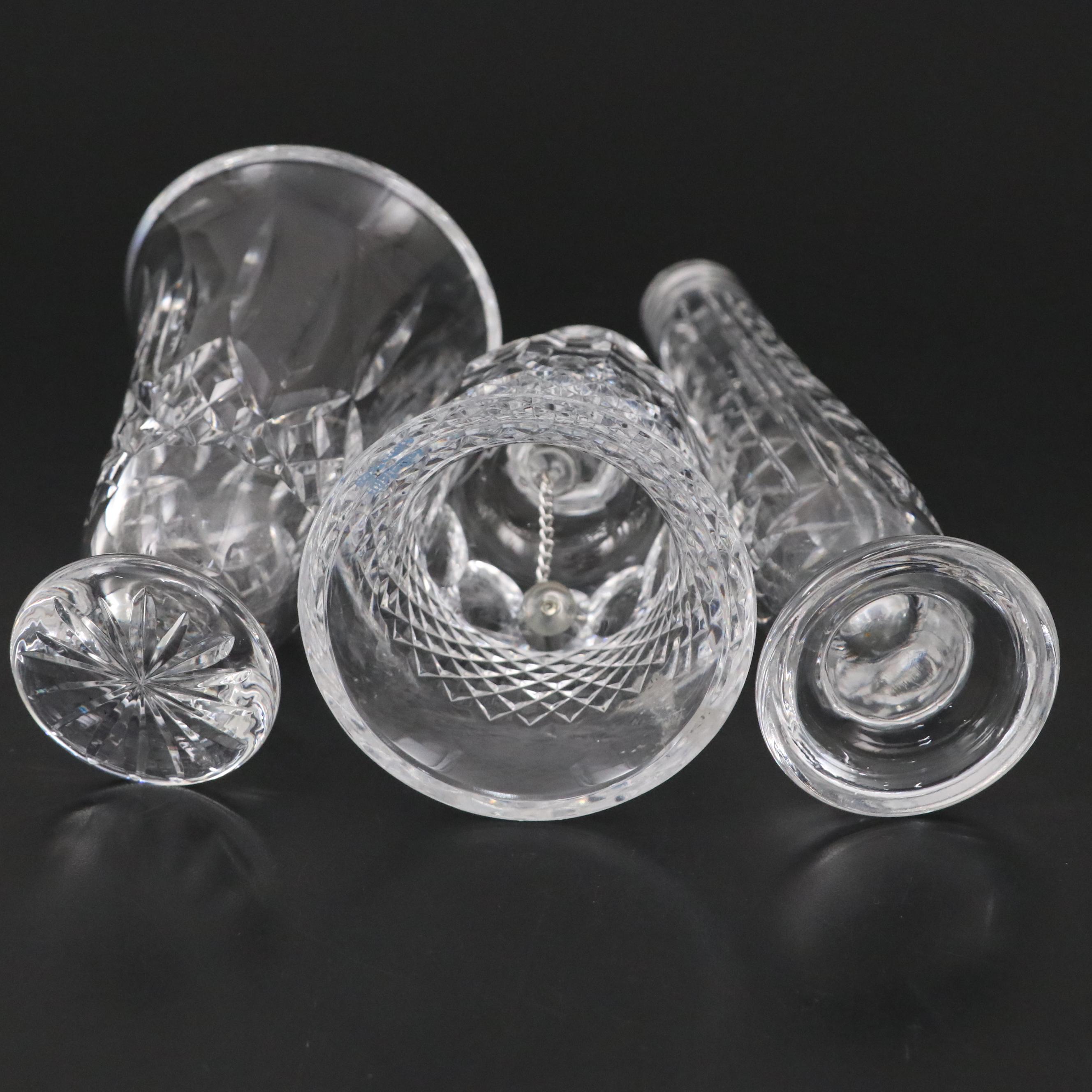 Waterford "Colleen Short Stem" Bell, Crystal Golf Club Head Paperweight, Vases