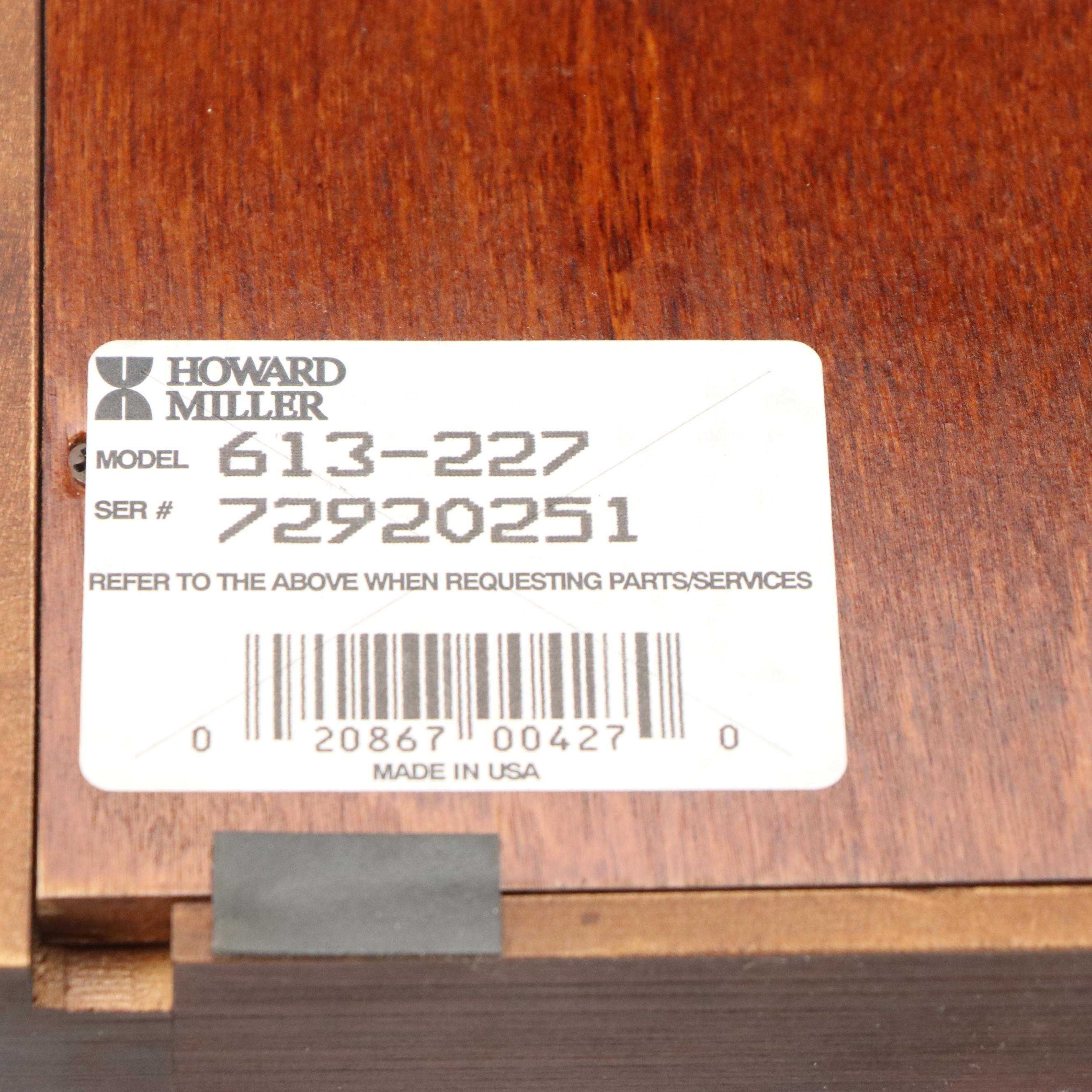 Howard Miller Model 613-227 Westminster Chime Wall Clock