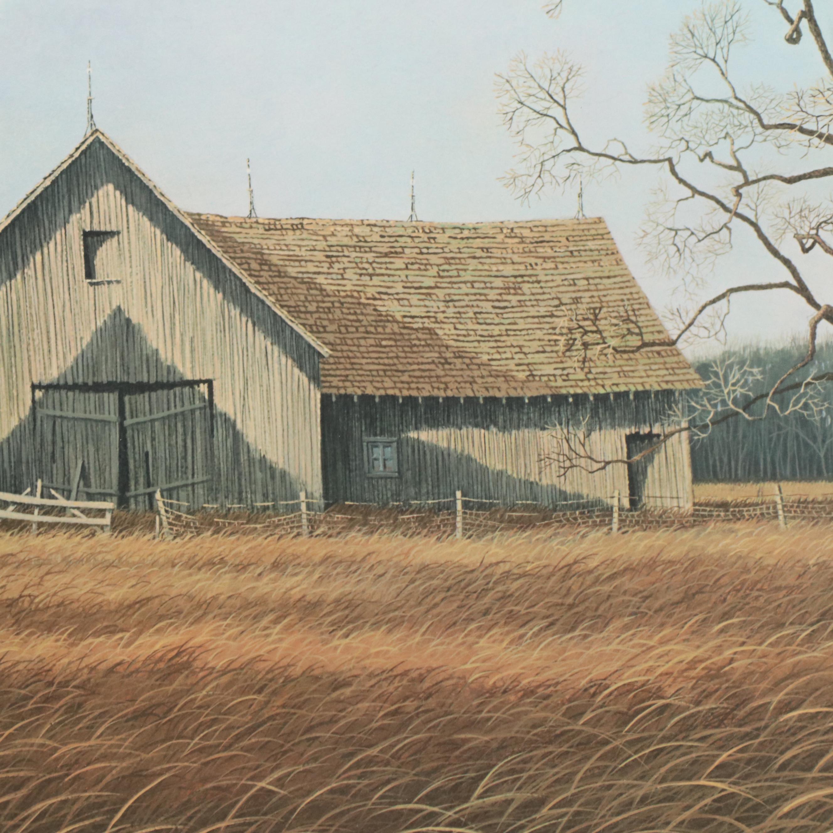 Jim Harrison Offset Lithograph of Countryside Landscape