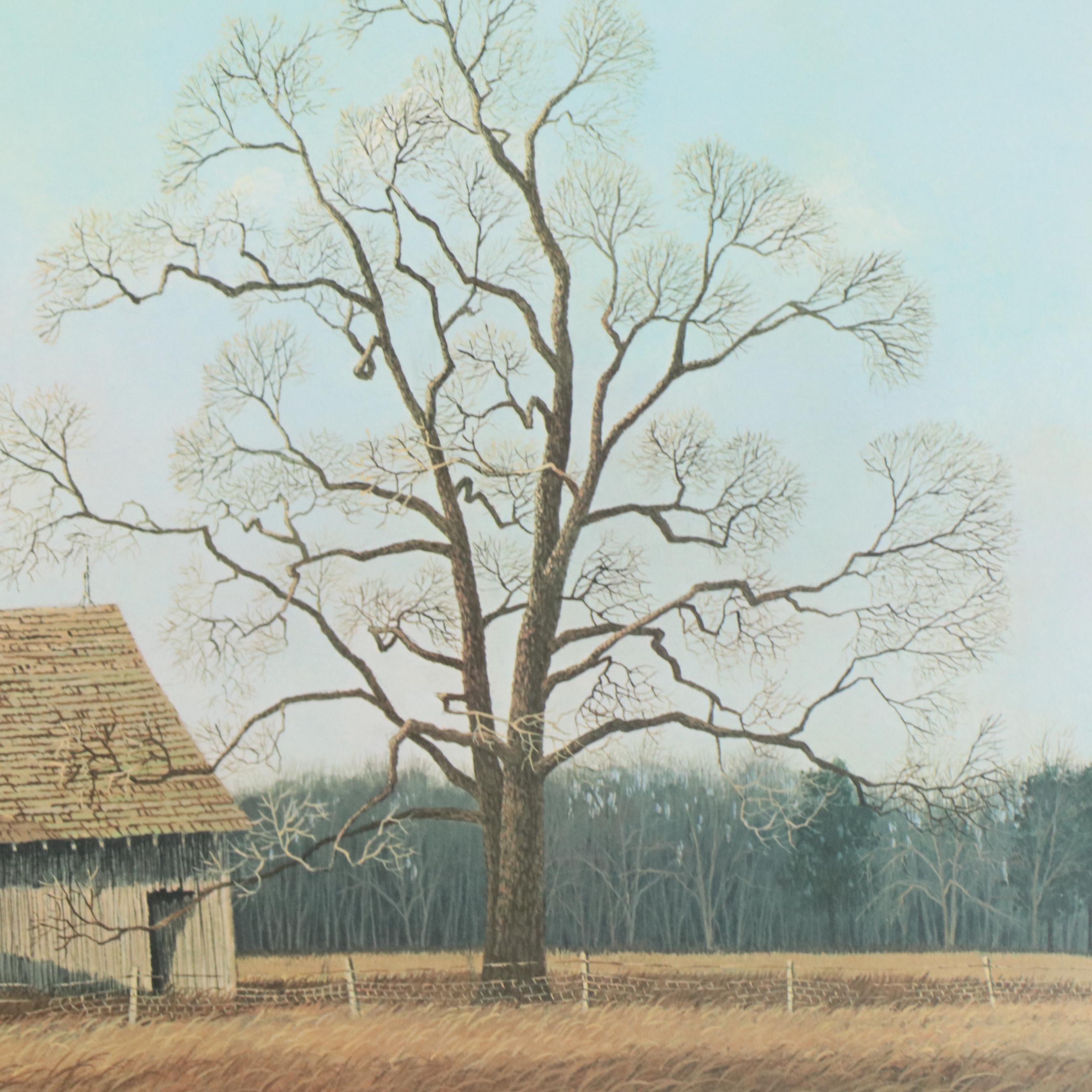 Jim Harrison Offset Lithograph of Countryside Landscape