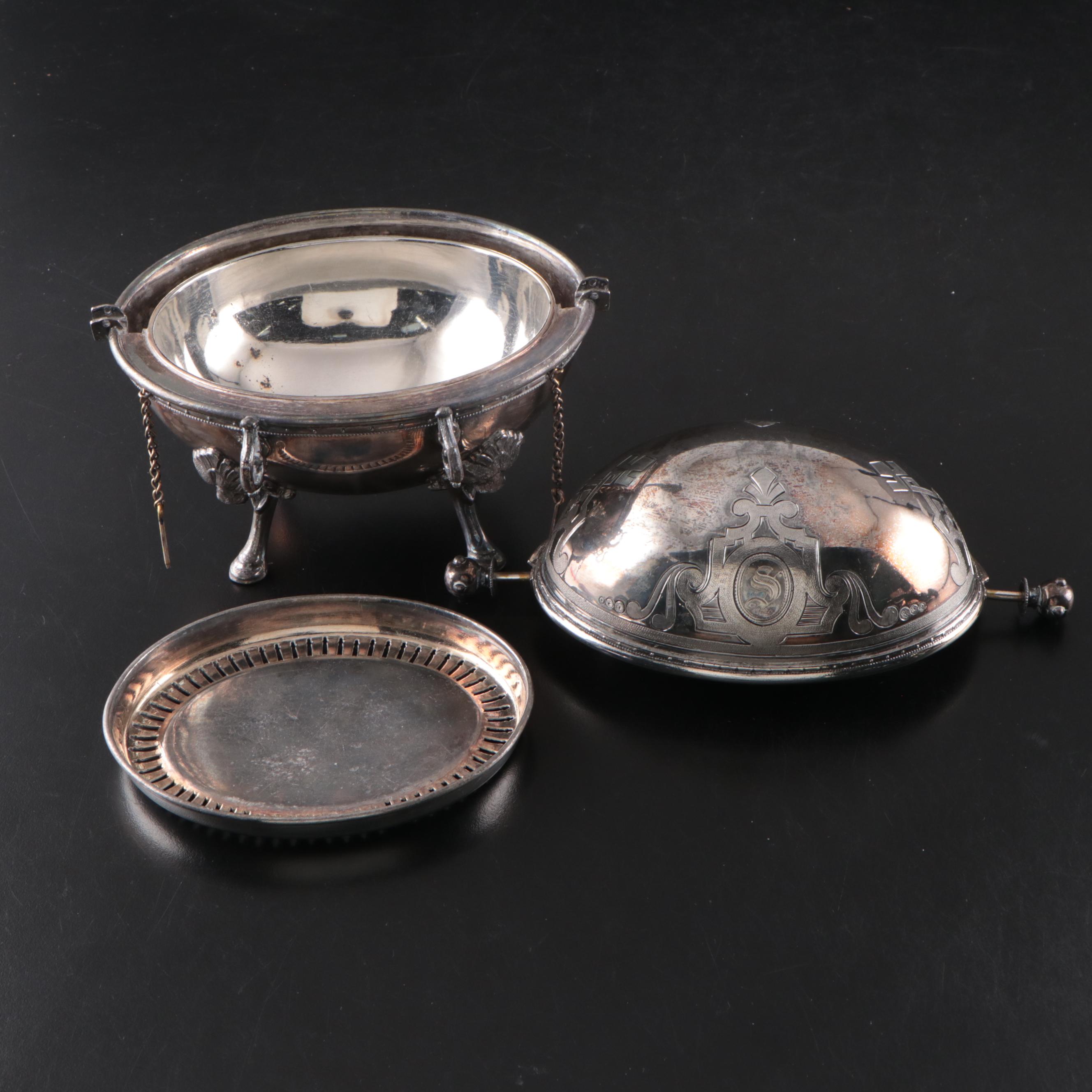 English Maleham & Yeomans Sterling Bostered MOP Knives with Other Tableware