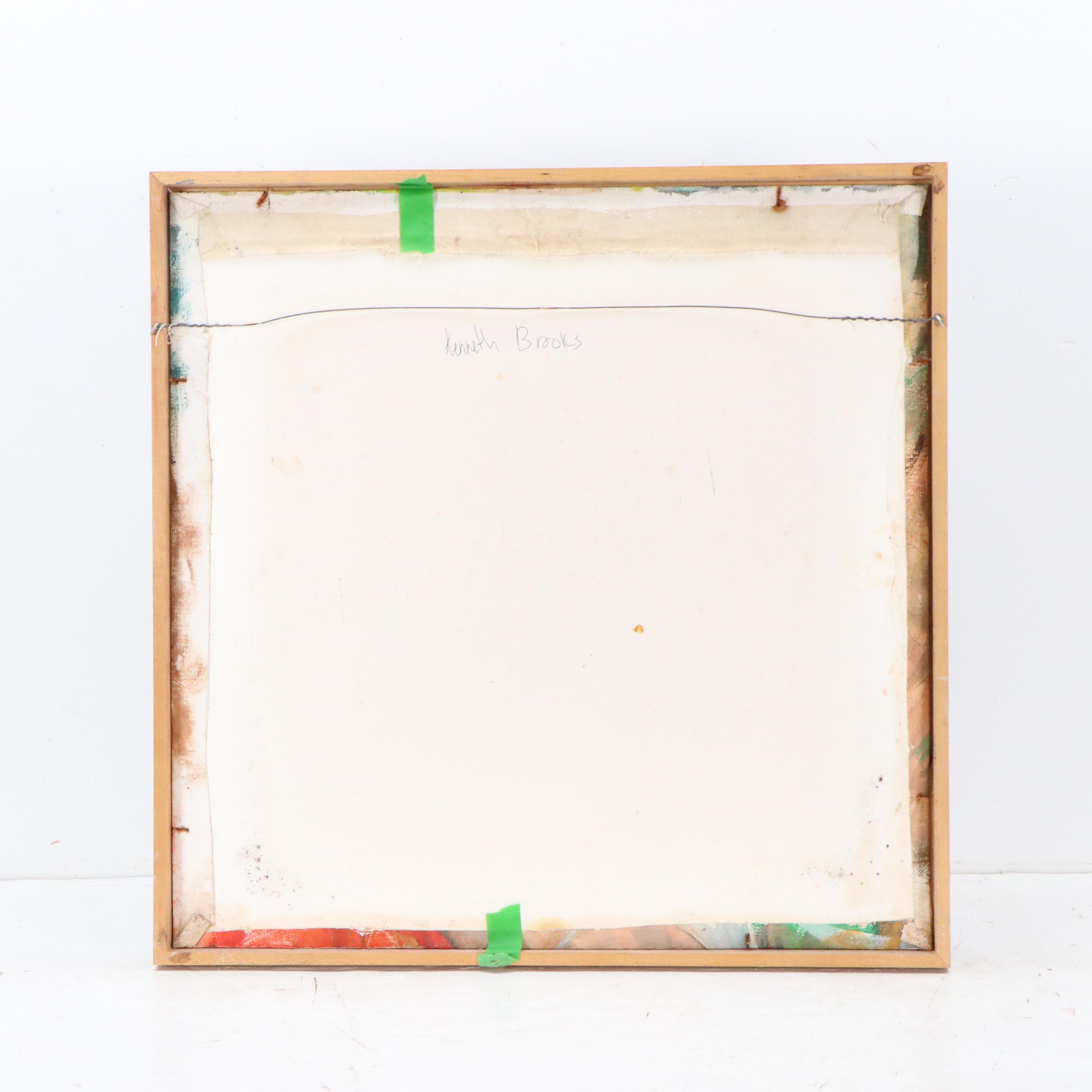 Kenneth Corbin Brooks Surreal Oil Painting of Heads, Circa 1978