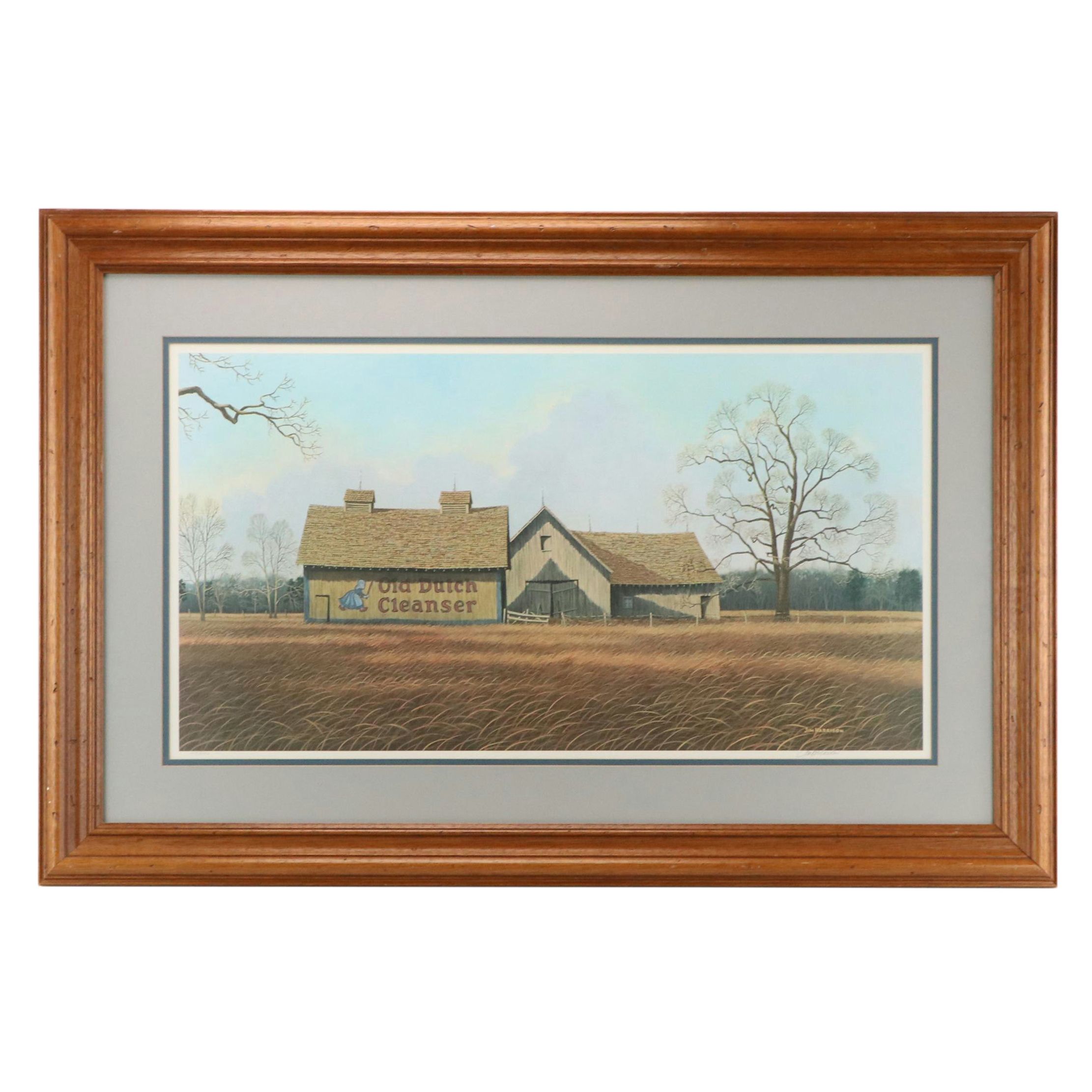Jim Harrison Offset Lithograph of Countryside Landscape