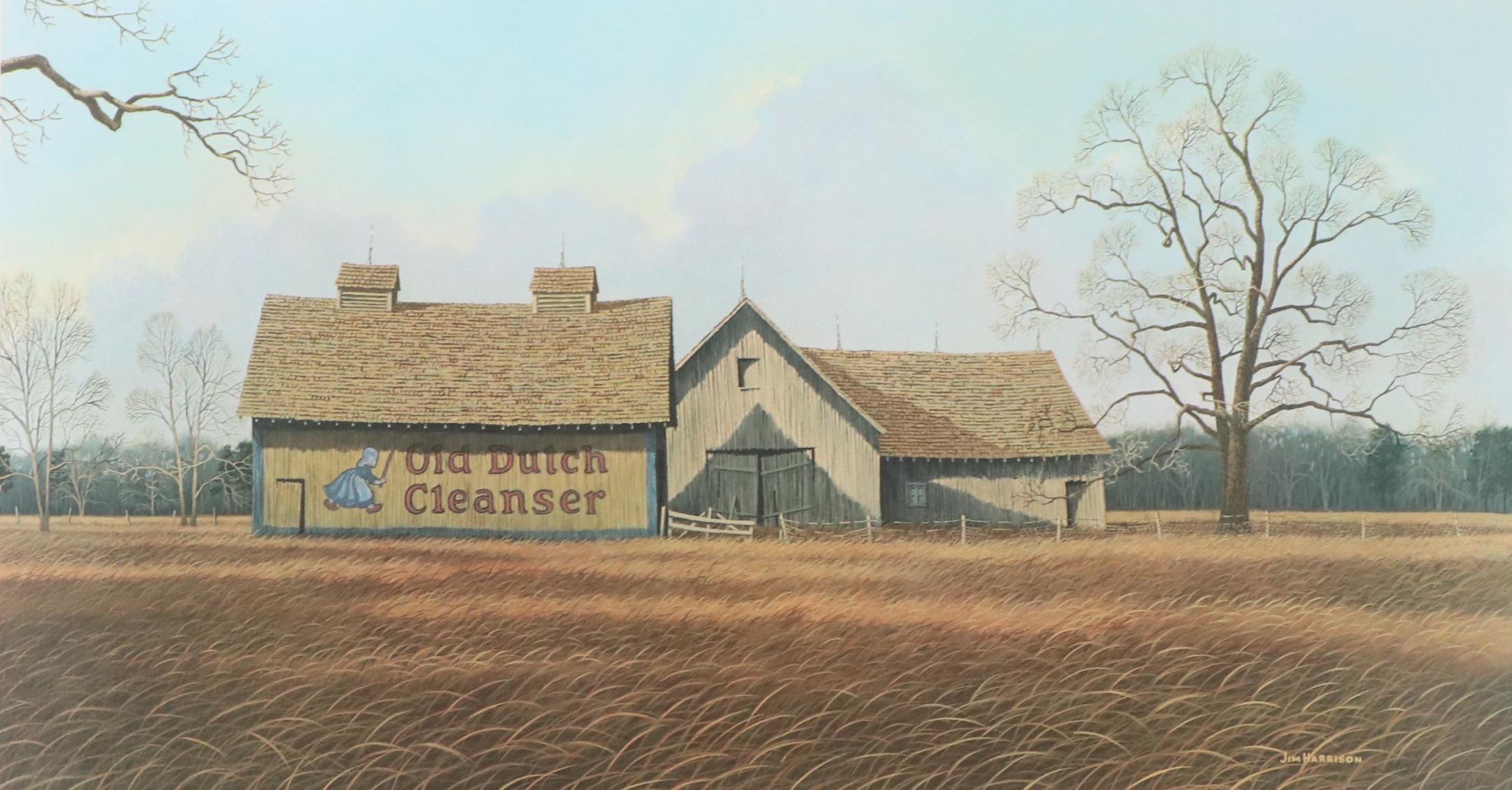 Jim Harrison Offset Lithograph of Countryside Landscape