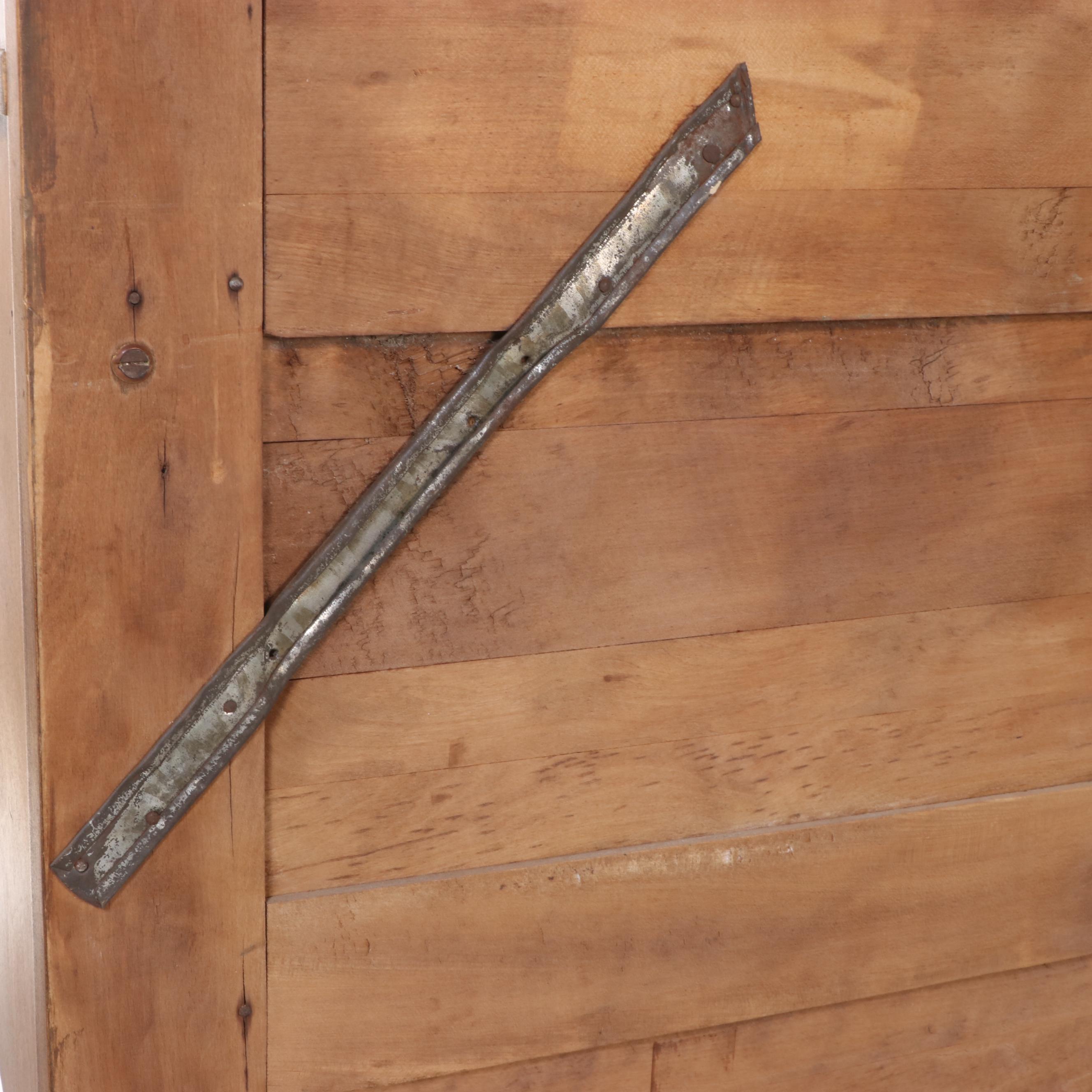 American Primitive Walnut Work Table with Maple Hutch, 19th Century and Later