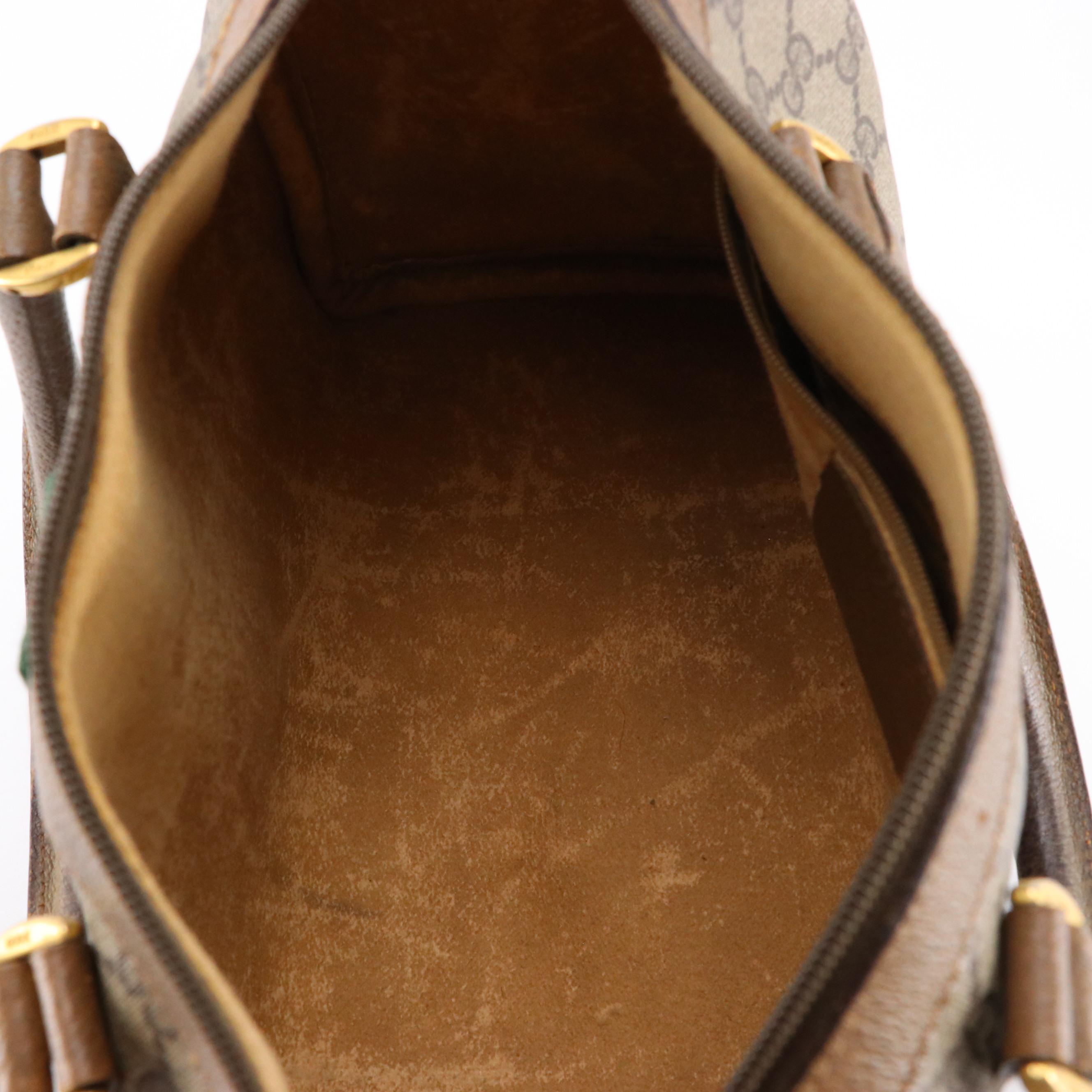 Gucci Accessory Collection GG Supreme Canvas and Leather Boston Bag