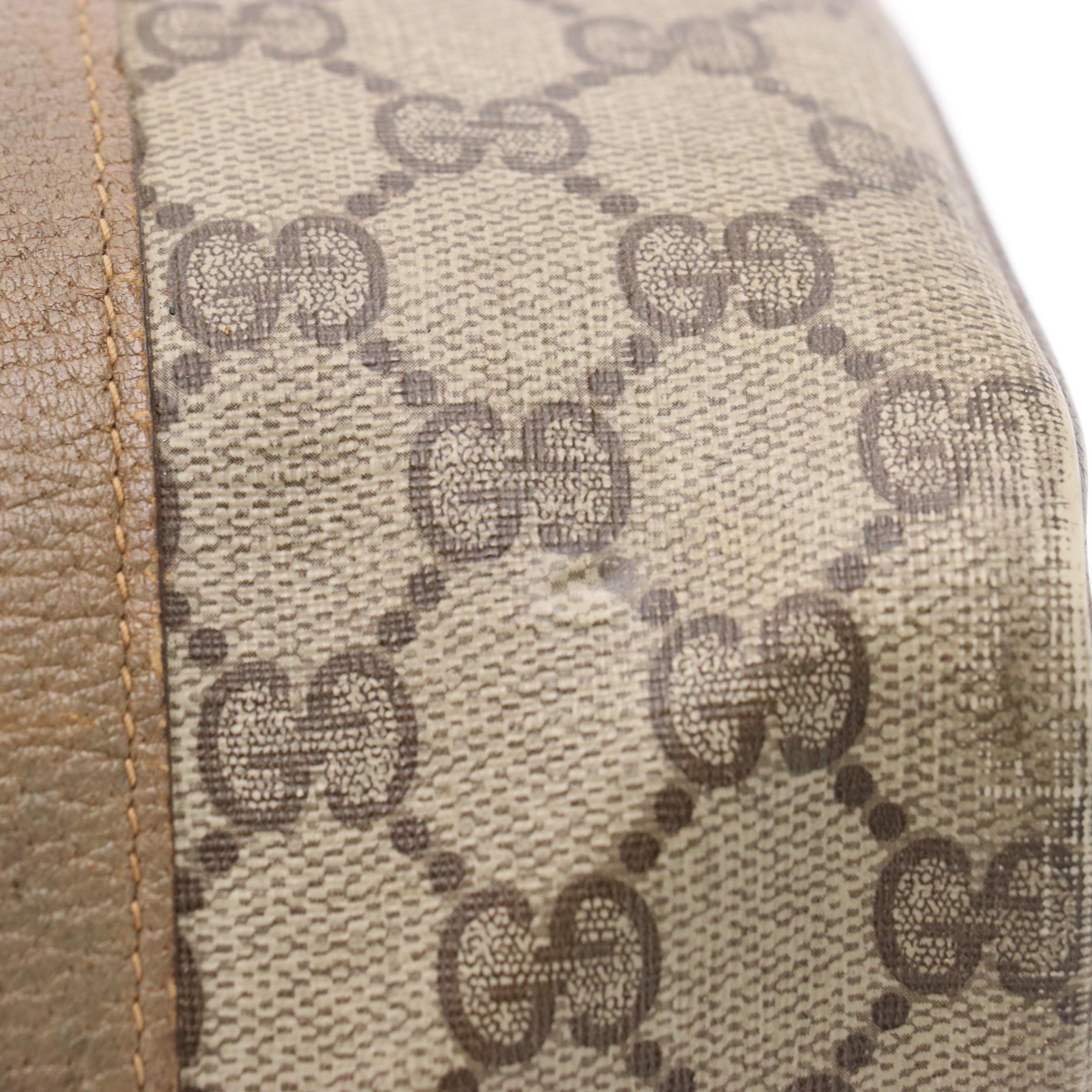 Gucci Accessory Collection GG Supreme Canvas and Leather Boston Bag