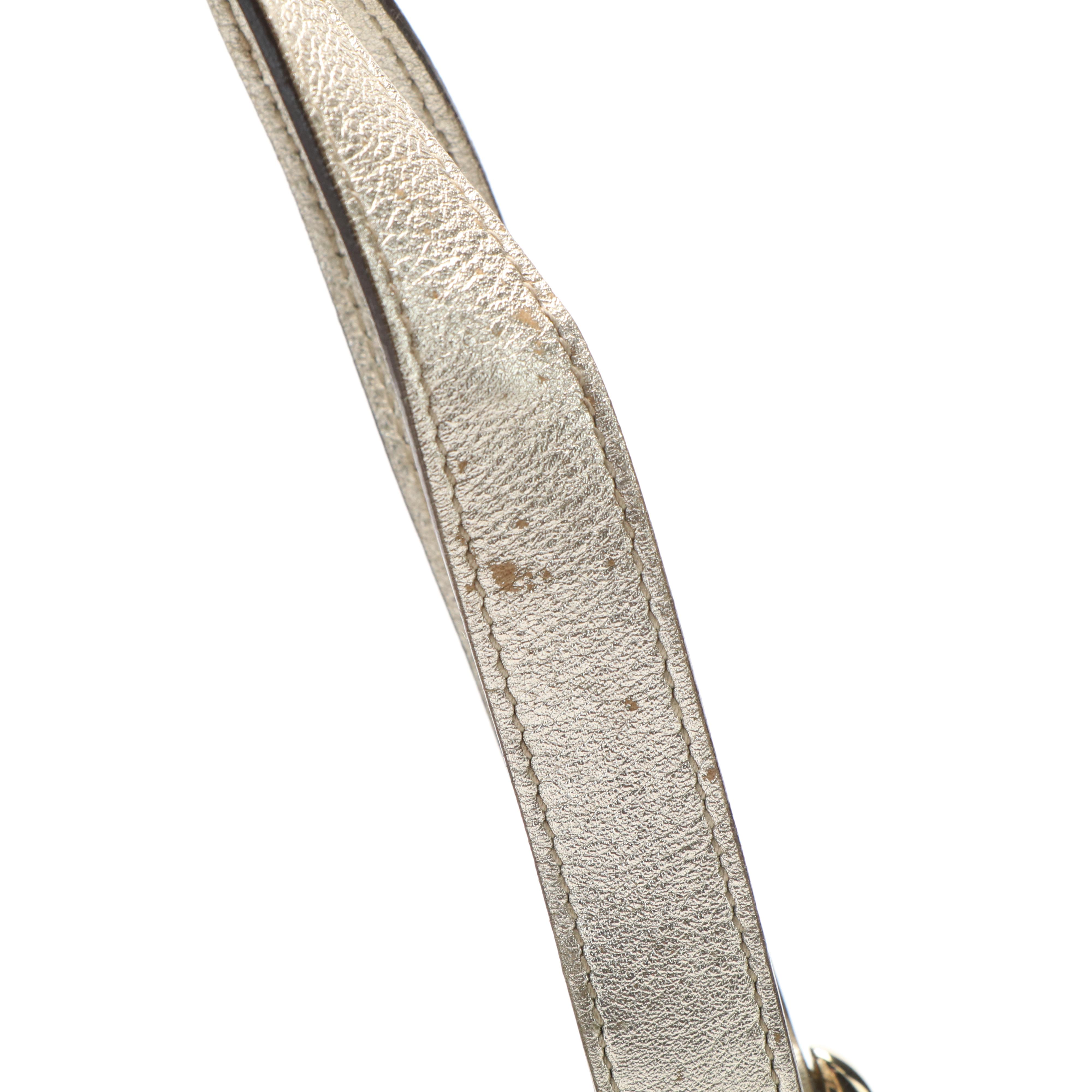 Gucci Original Abbey D-Ring Tote in GG Canvas and Metallic Leather