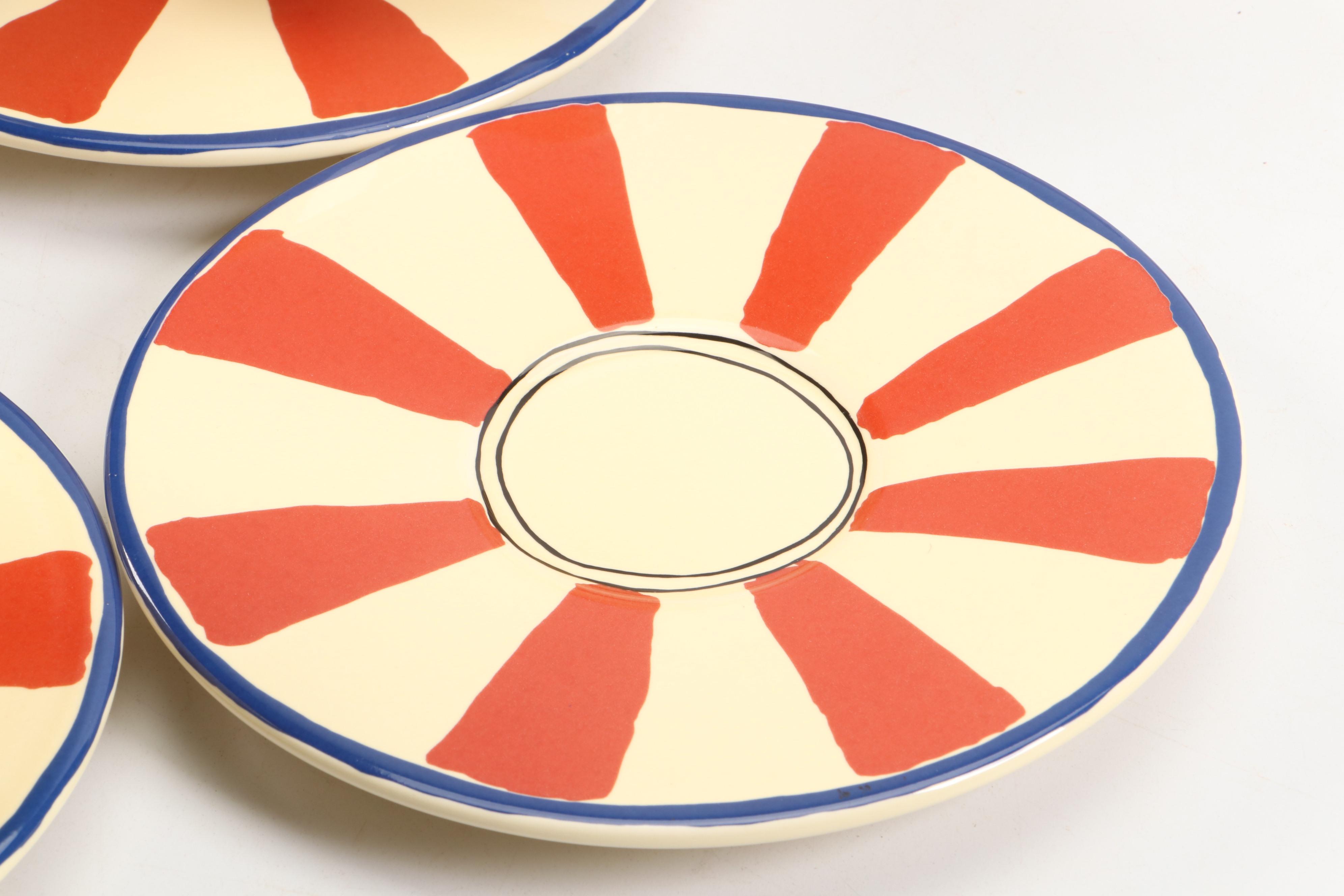 Garnet Hill Ceramic Salad Plates, Mugs and Saucers with Paris and Shopping Motif