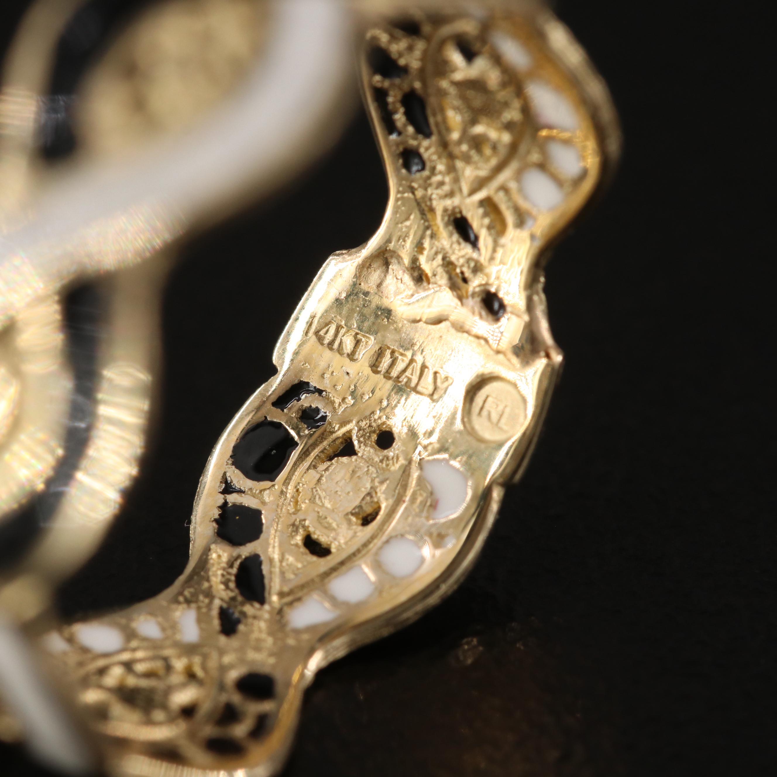 14K Enamel Twist Band