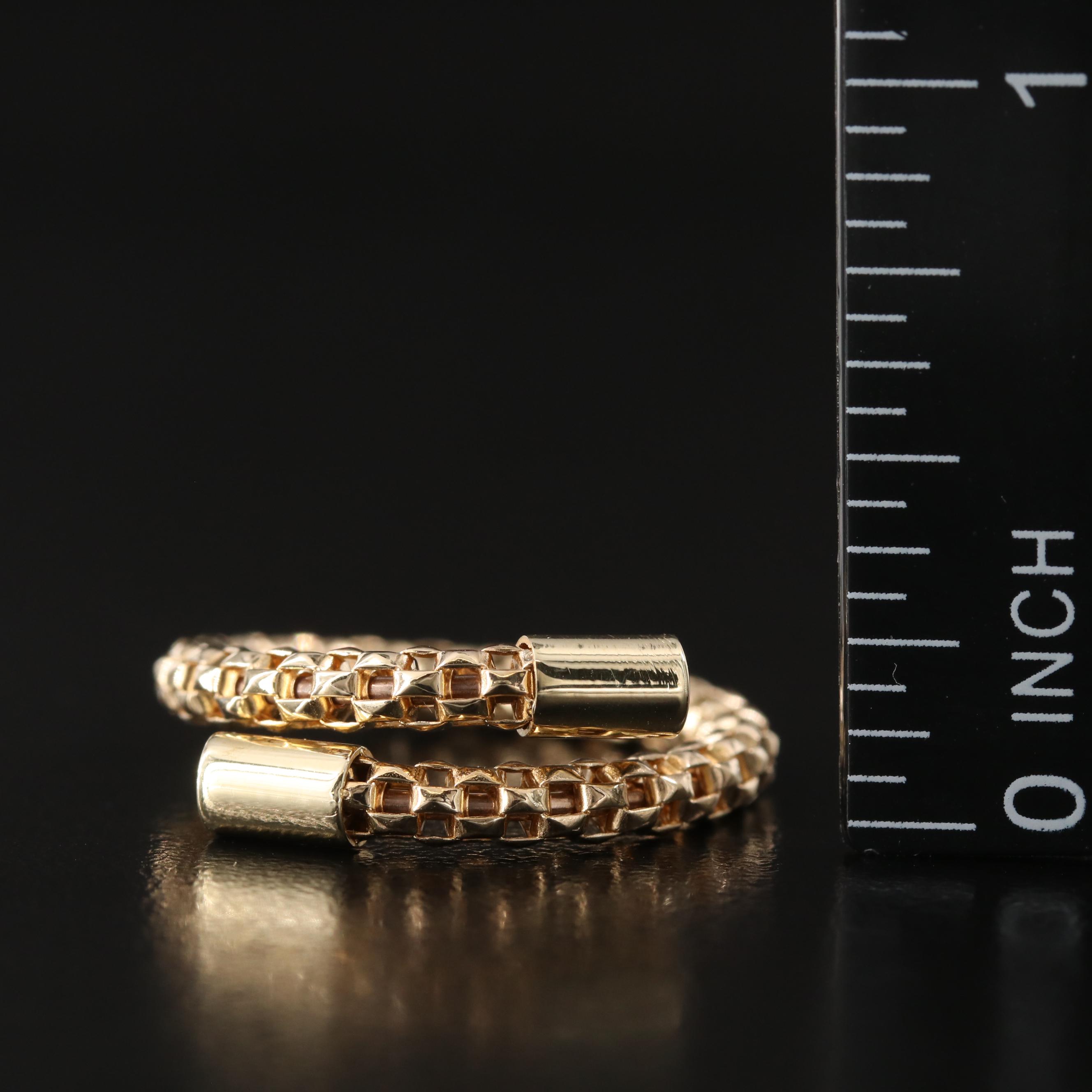 14K Flexible Popcorn By Pass Ring