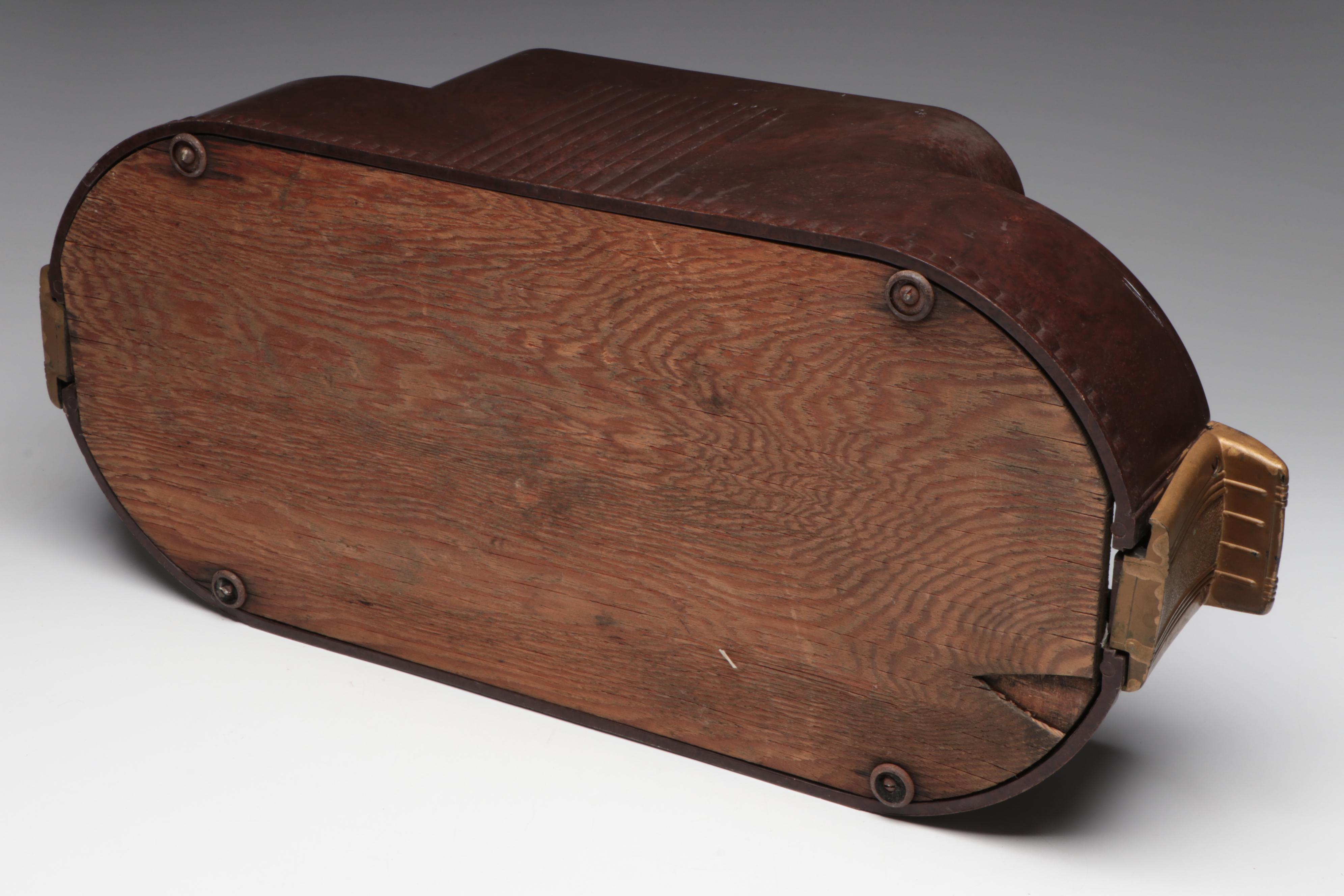 Art Deco Bakelite Bar Caddy with Decanters and Mid Century Modern Style Glasses