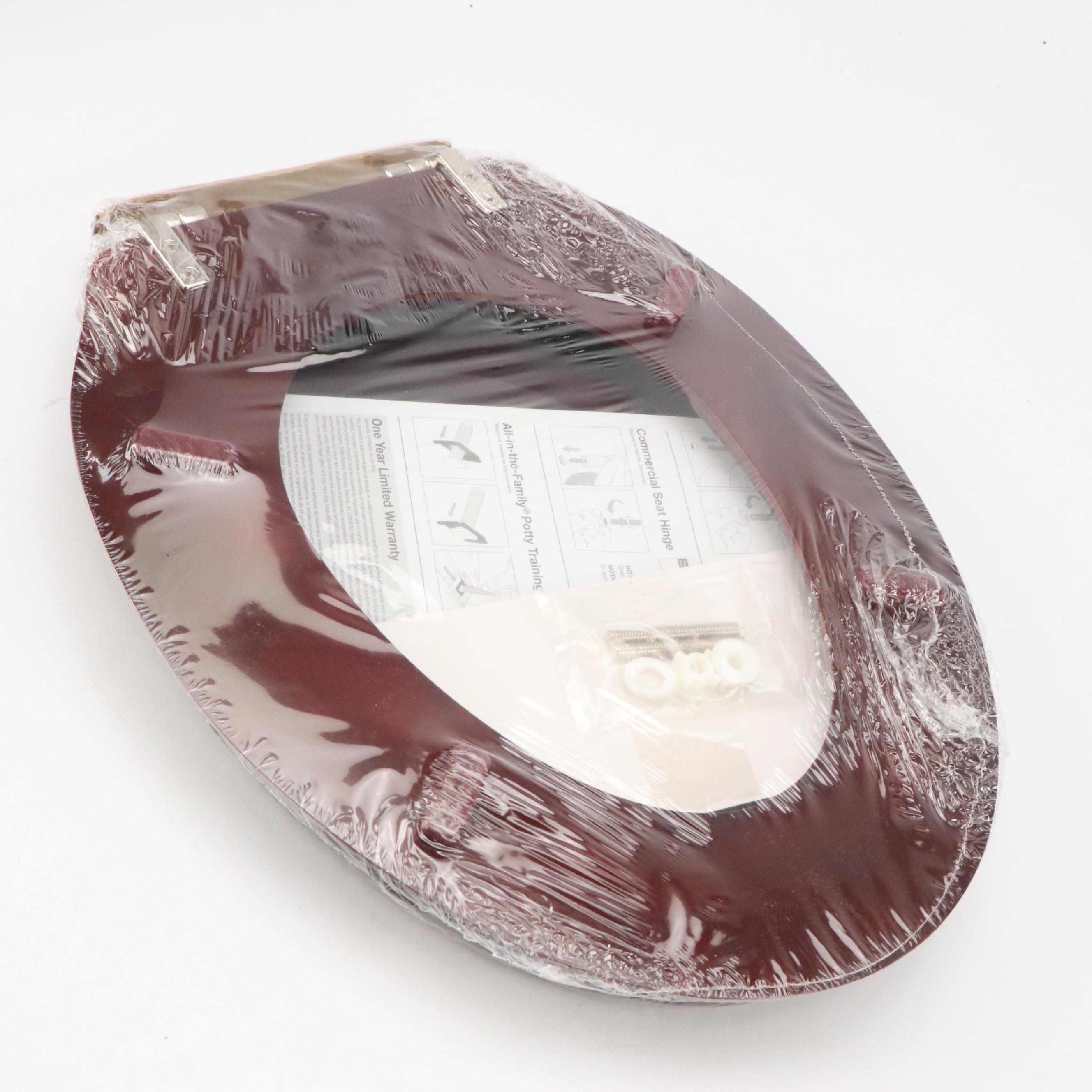 Jones Stephens Solid Oak Elongated Toilet Seats in Mahogany Finish