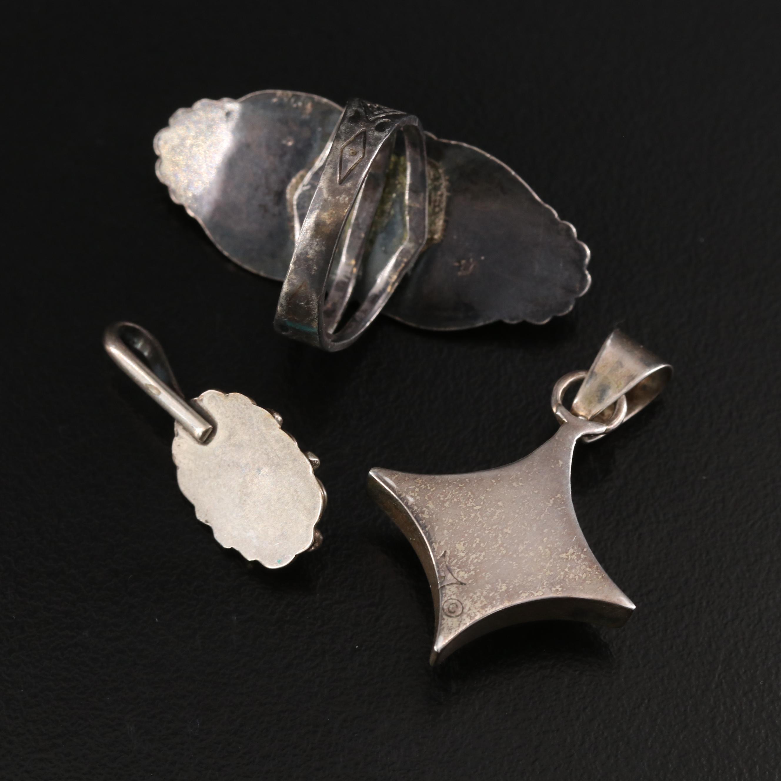 Danecraft Lotus Blossom Necklace and Turquoise Featured in Sterling Jewelry