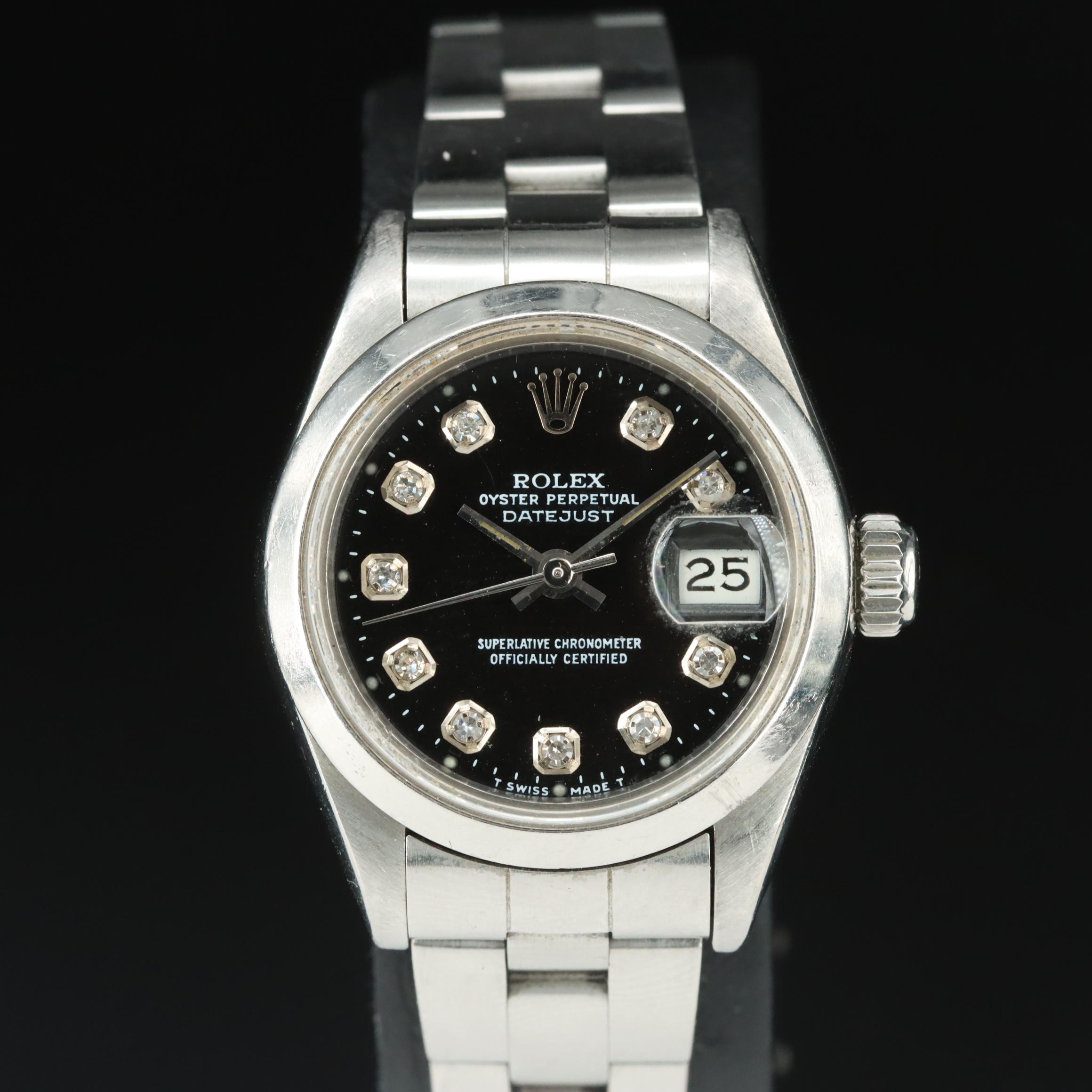1983 Rolex Custom Diamond Dial Datejust Watch