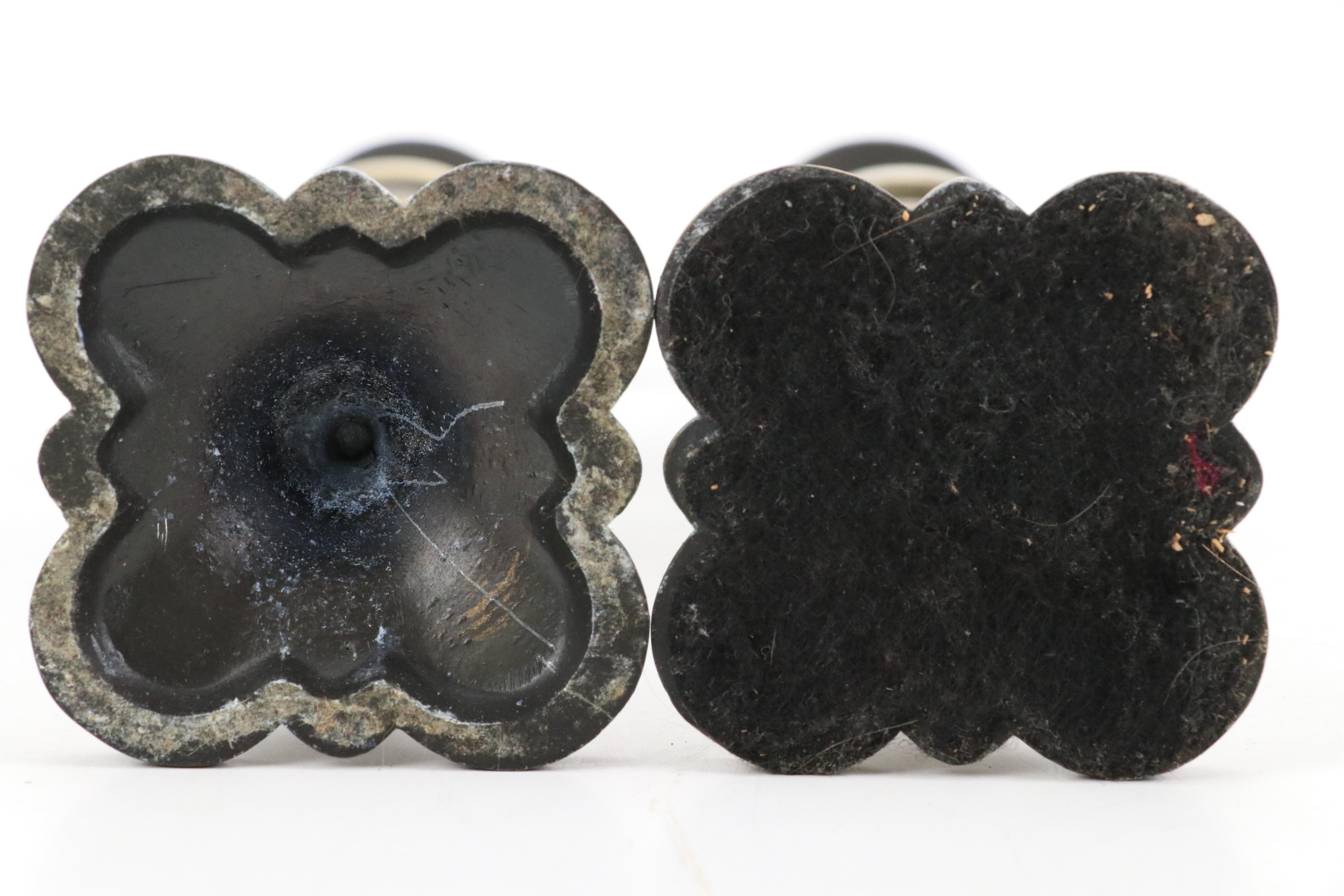 Partylite Stained Glass and Metal Tea Light Holder Lamps with Hydrangea Motif