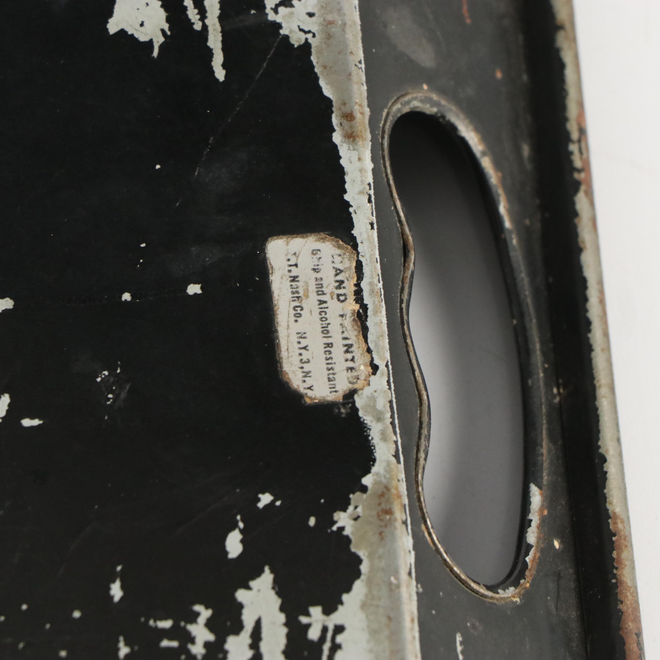 Nashco Products and Other Hand-Painted Toleware Trays, Mid-20th Century