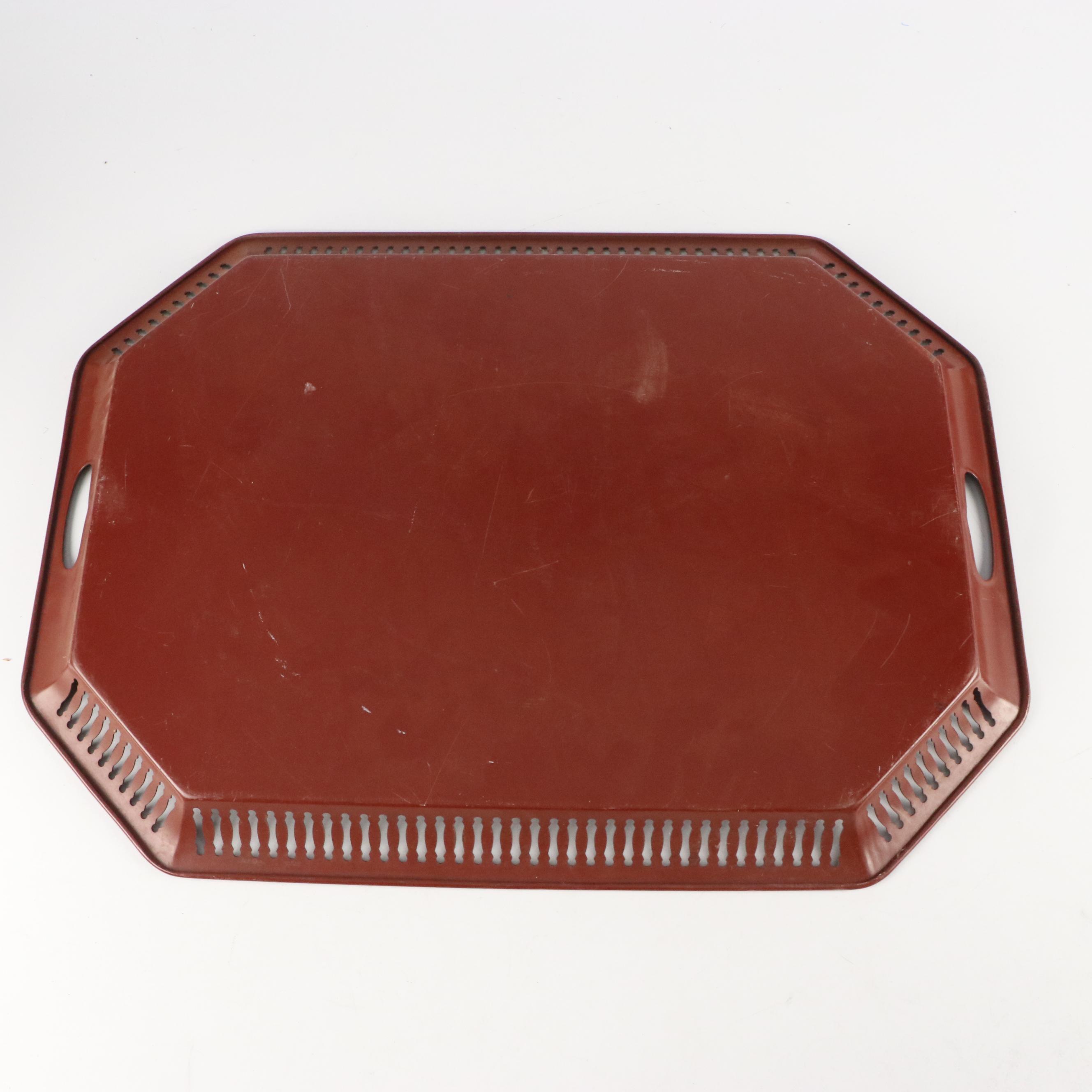 Nashco Products and Other Hand-Painted Toleware Trays, Mid-20th Century