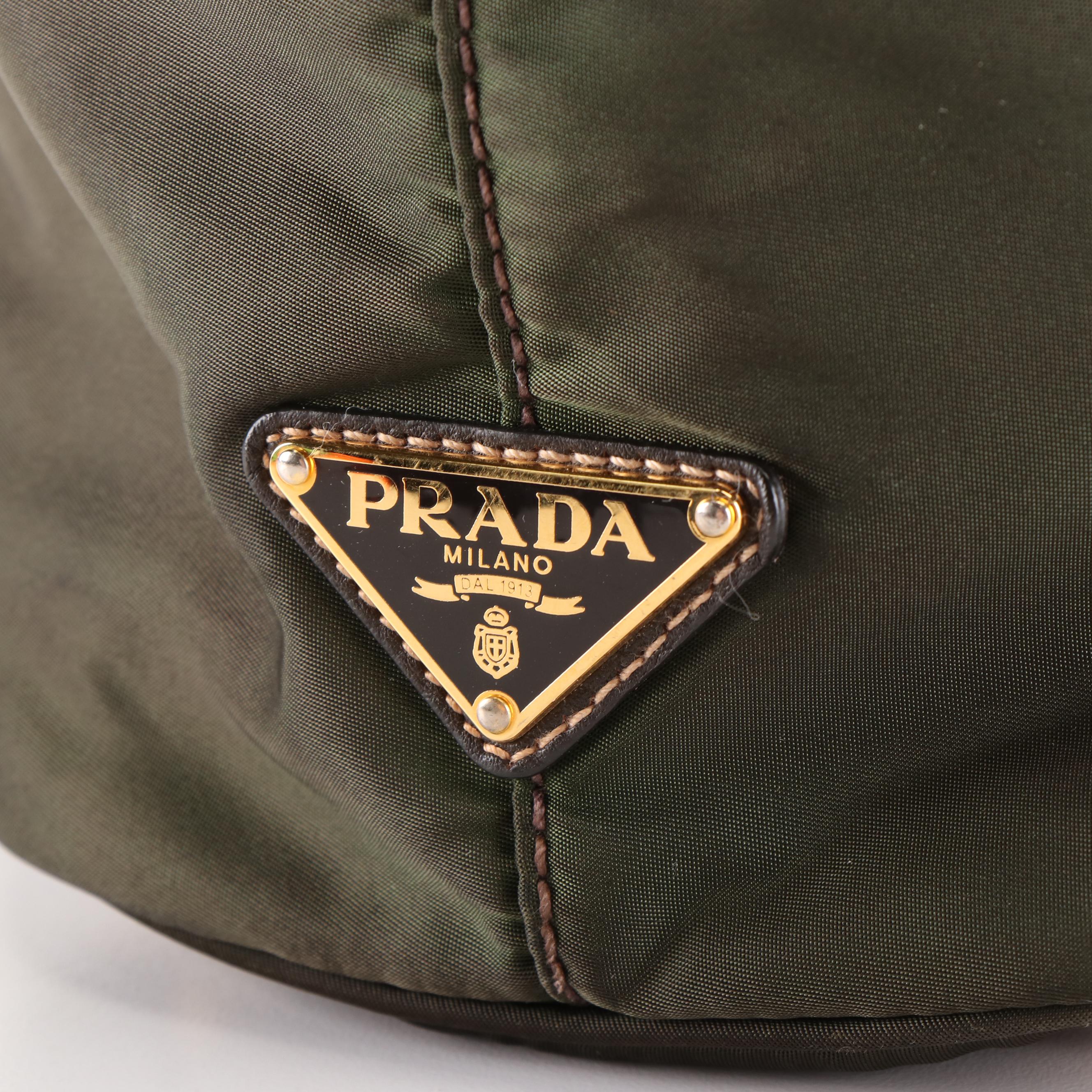 Prada Green Nylon Tessuto City Tote Bag