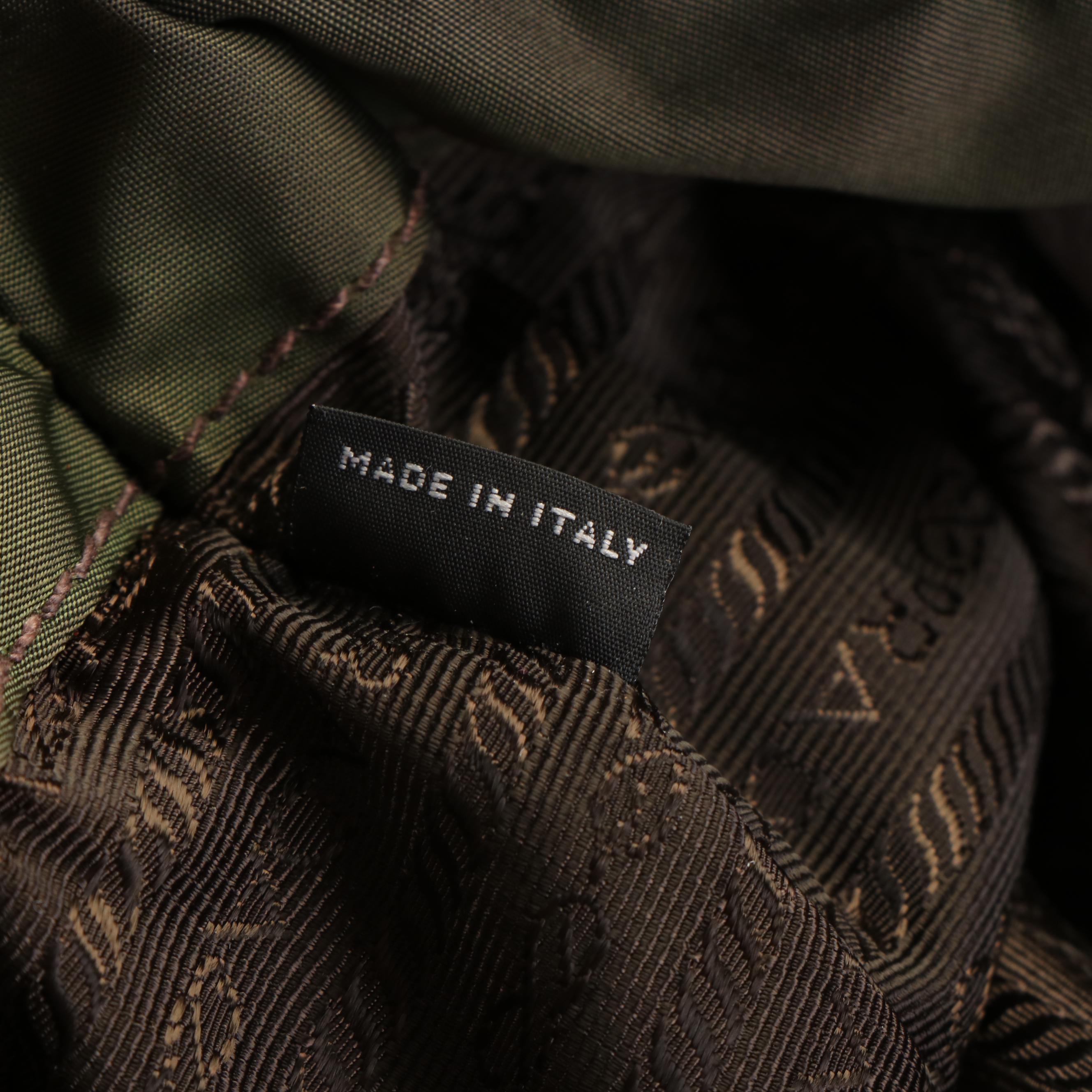 Prada Green Nylon Tessuto City Tote Bag
