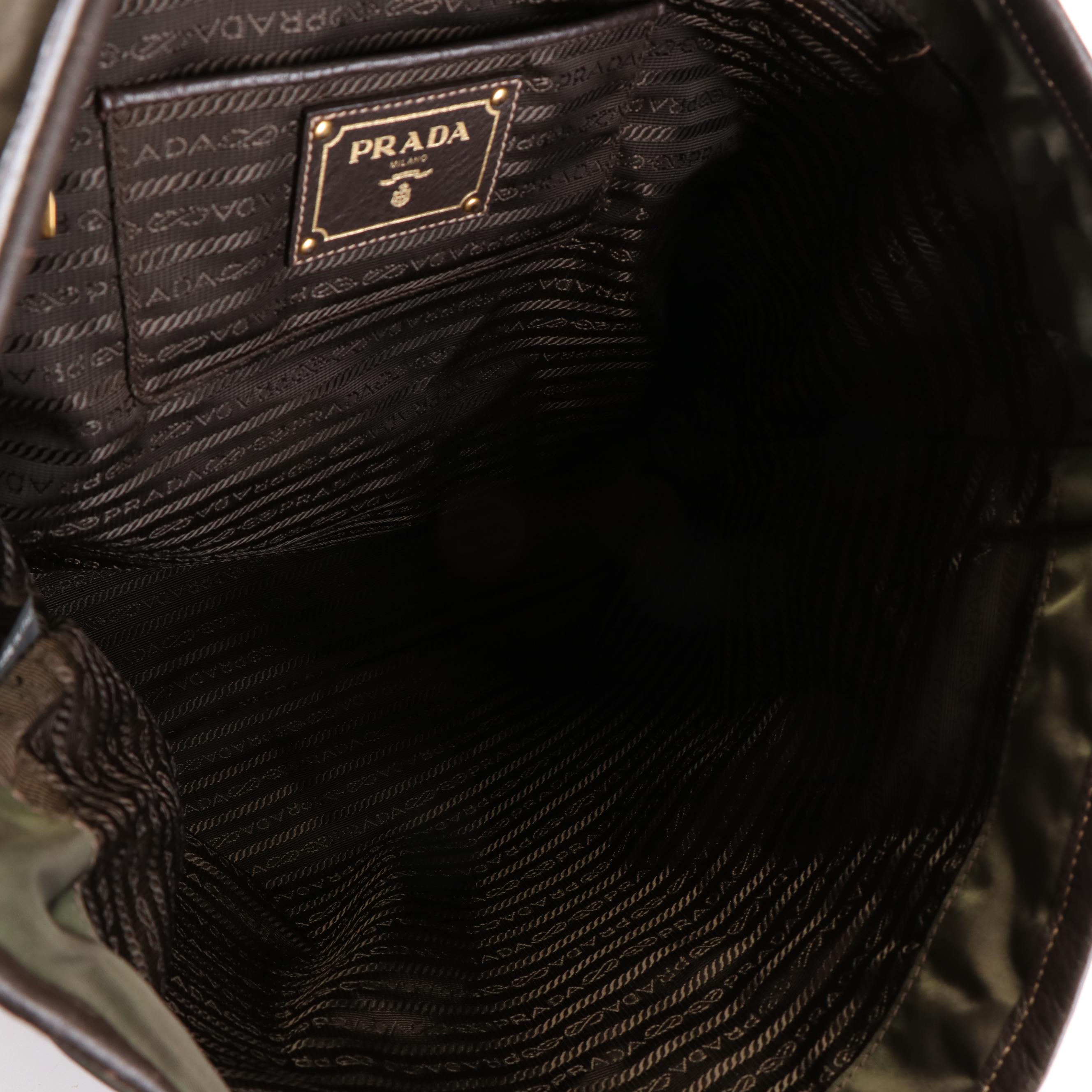 Prada Green Nylon Tessuto City Tote Bag